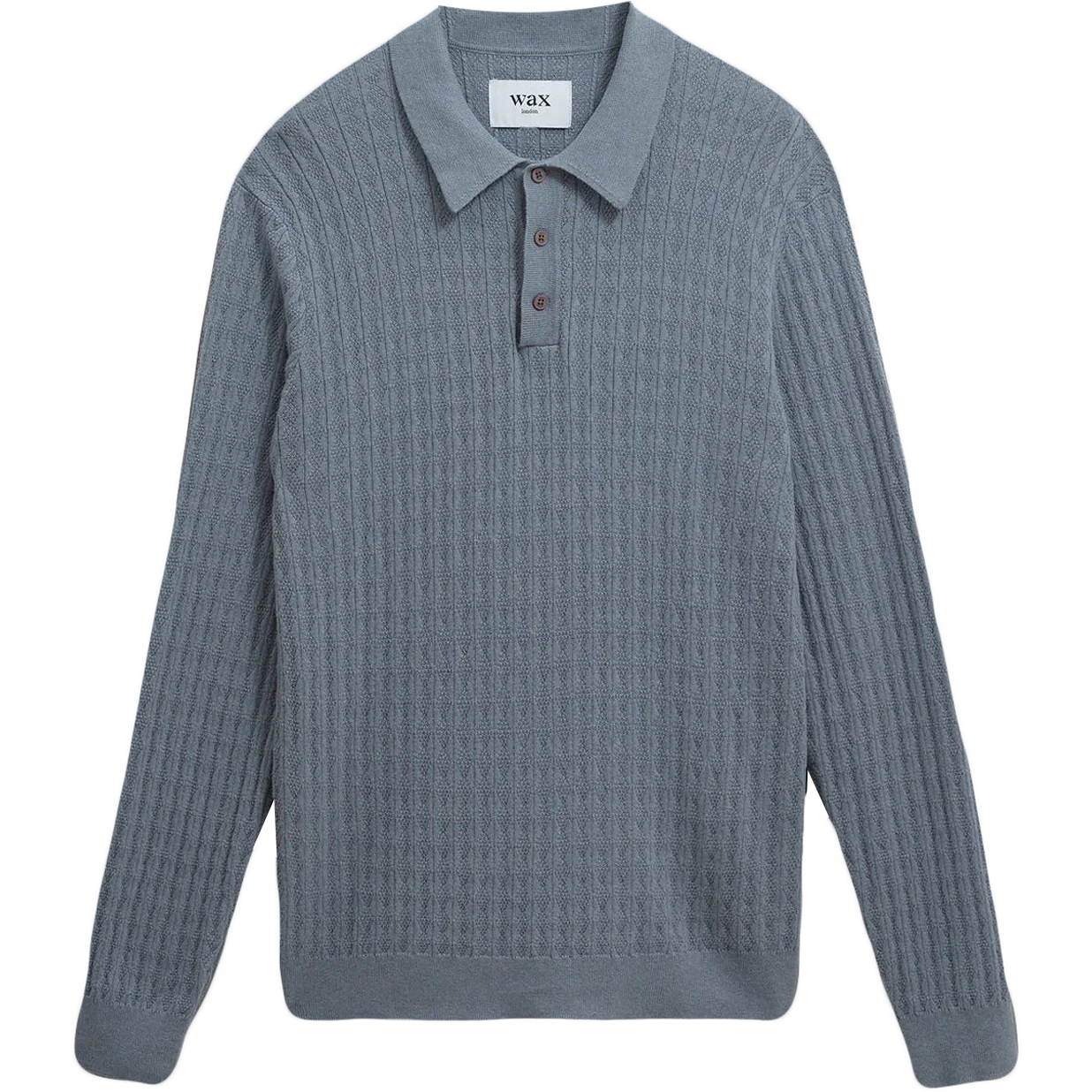 Oban Knit Polo - Grey Blue
