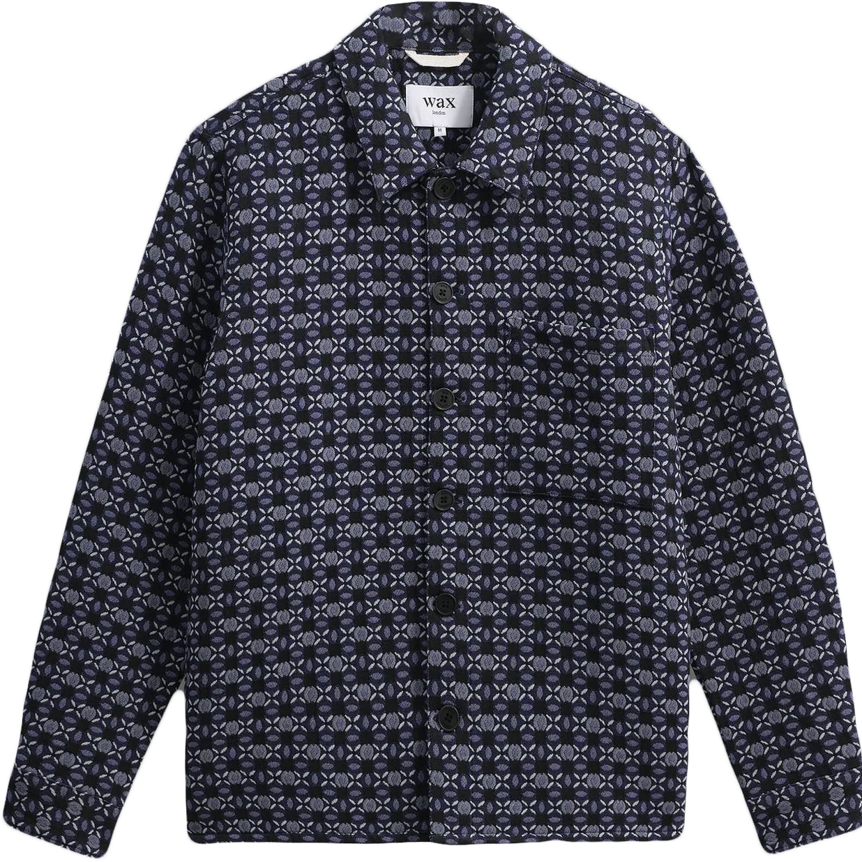 Rockley Overshirt - Navy Geo Jacquard