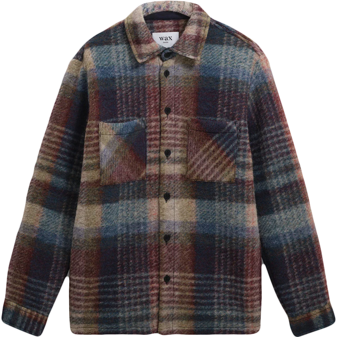 Wool Blend Whiting Overshirt - Blue / Multi