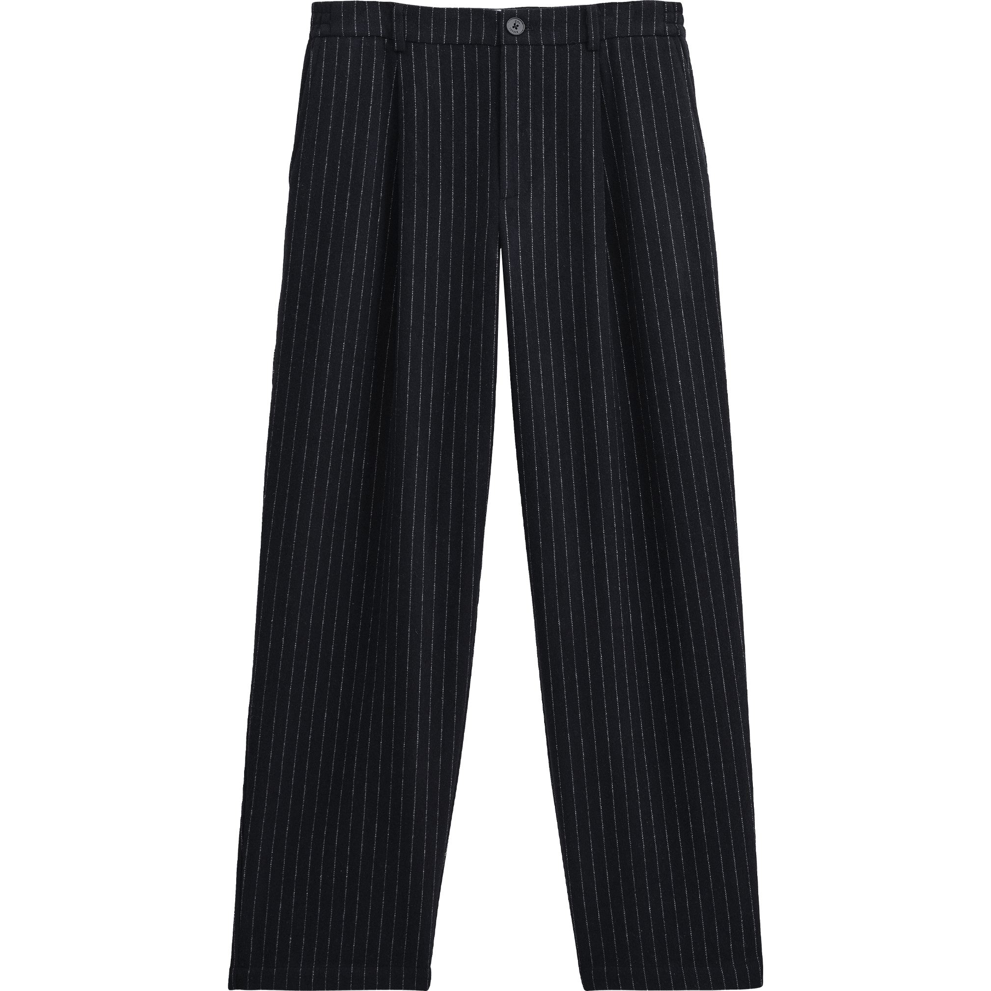 Wool Malham Trouser - Navy Pinstripe