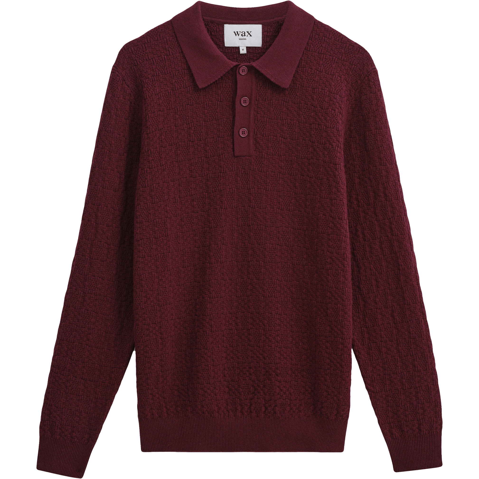 Check Stitch Oban Polo - Dark Bordeaux