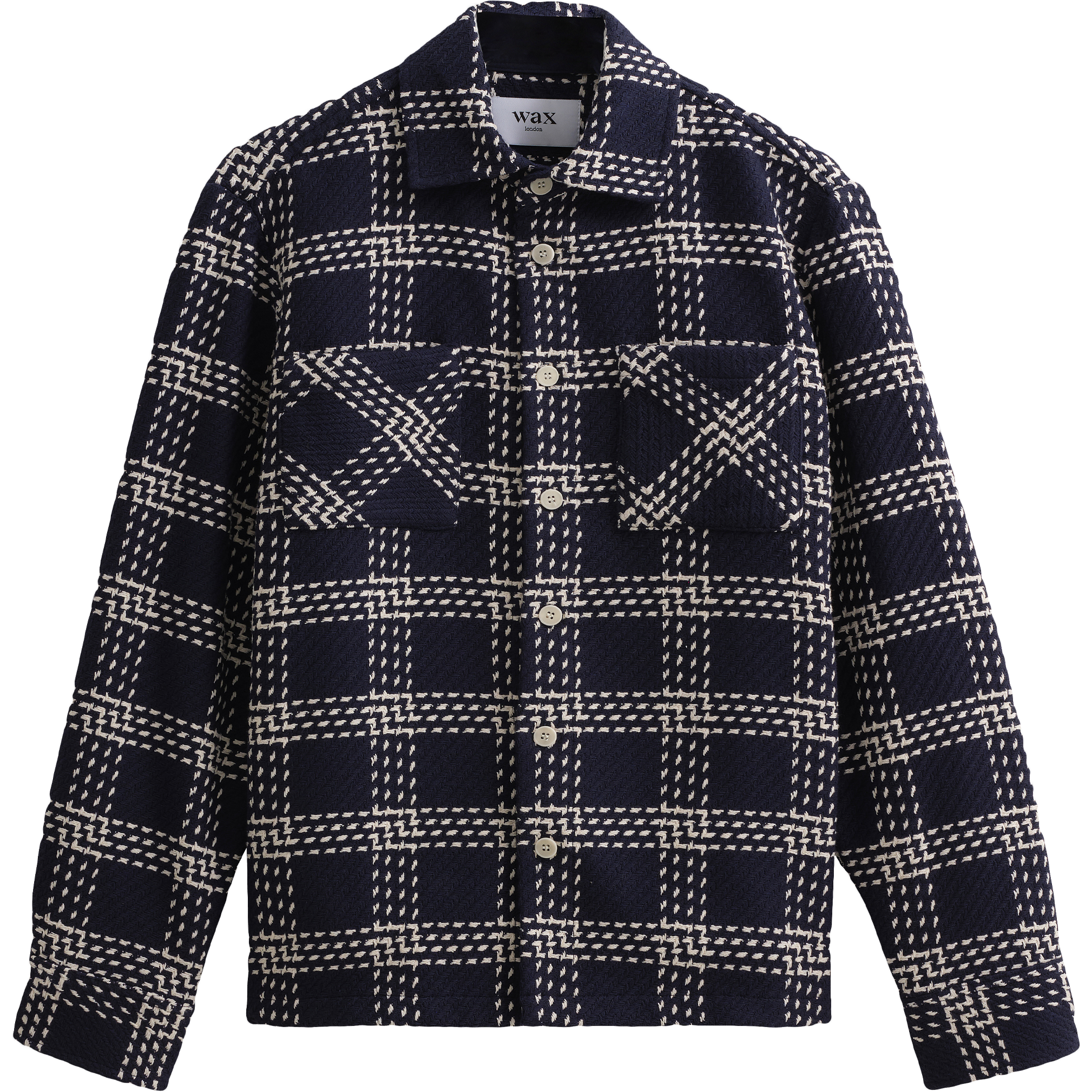 Whiting Overshirt - Navy Lattice Check