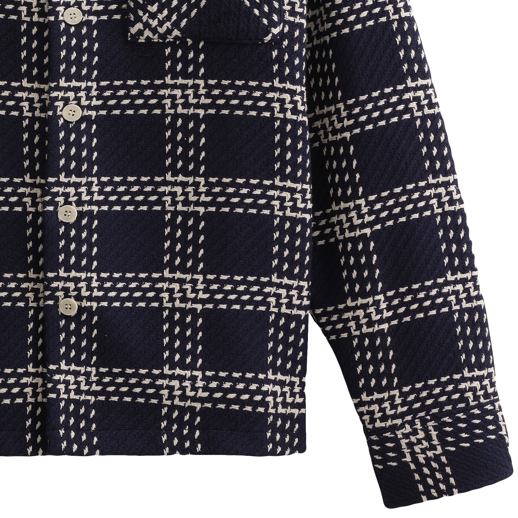 Whiting Overshirt - Navy Lattice Check