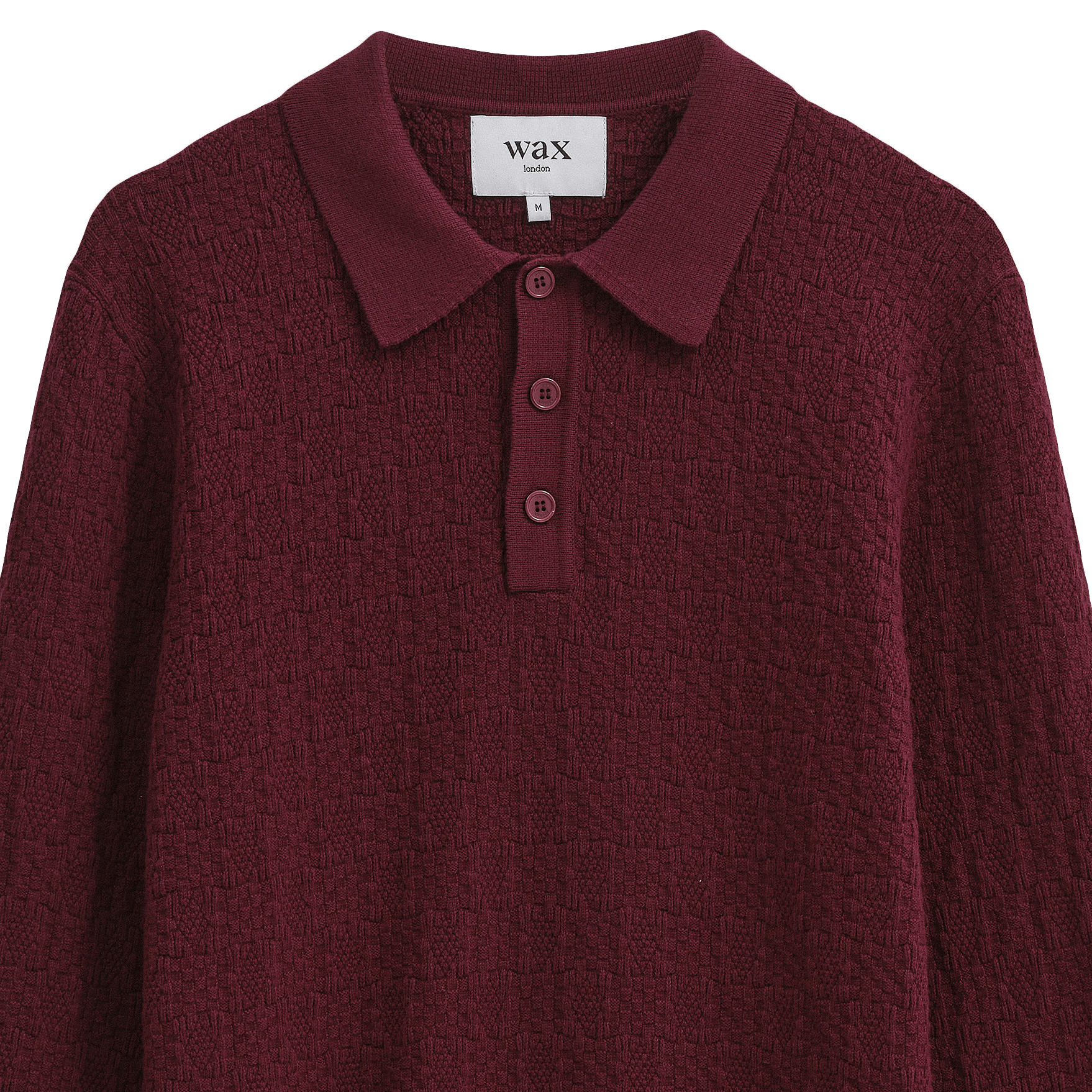 Check Stitch Oban Polo - Dark Bordeaux