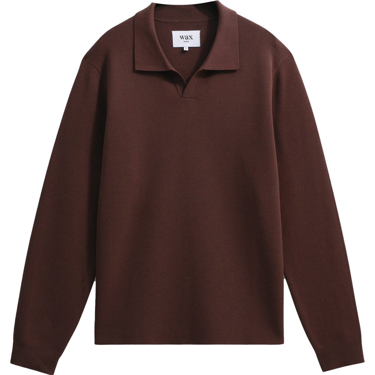 Carter Open Collar Knit Polo - Brown