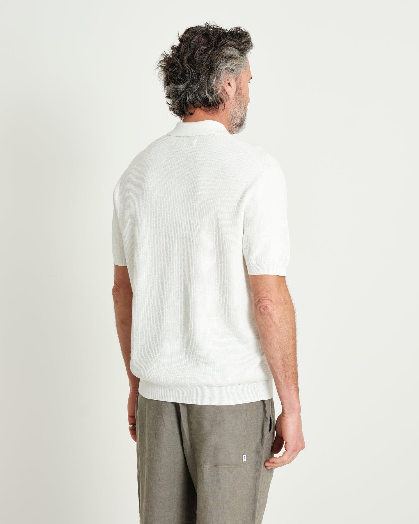 Tellaro Texture Rib Shirt - Ecru