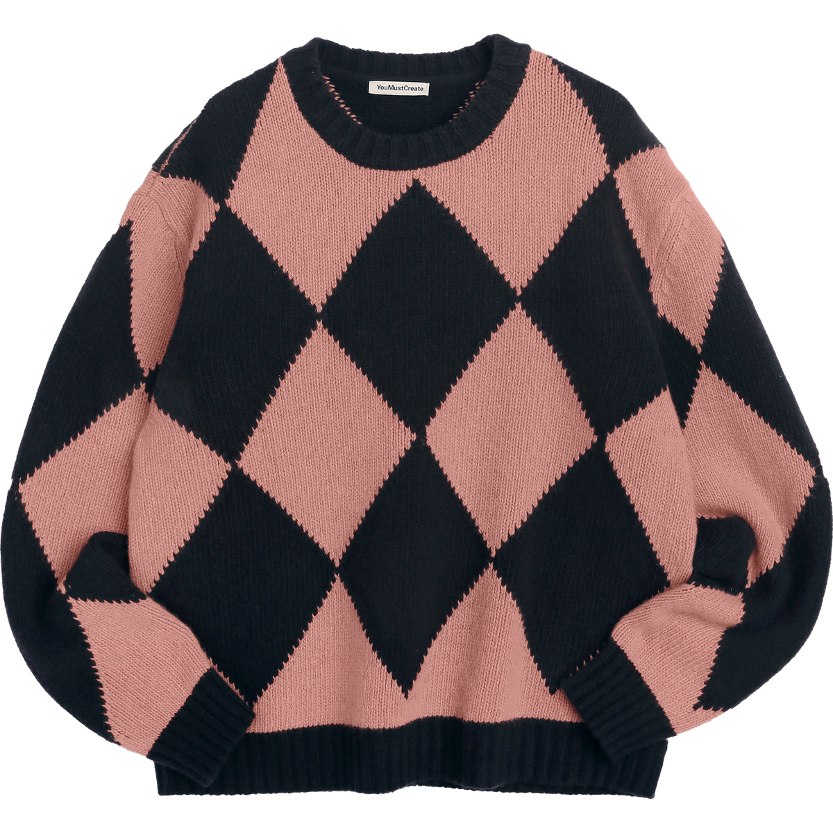 Flint Crew Neck - Black / Pink