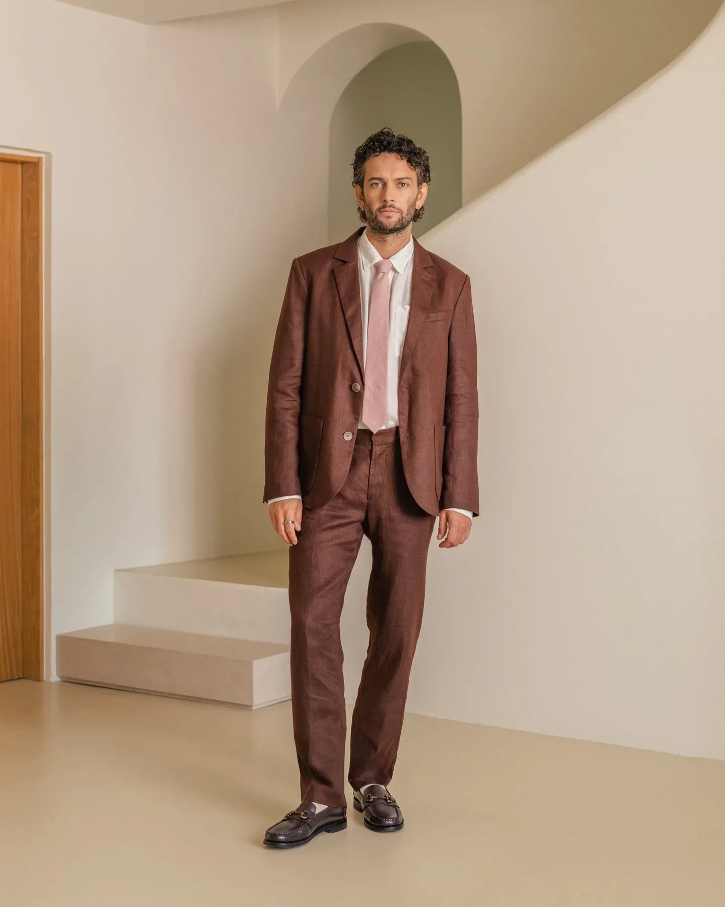 Fintry Linen Blazer - Merlot