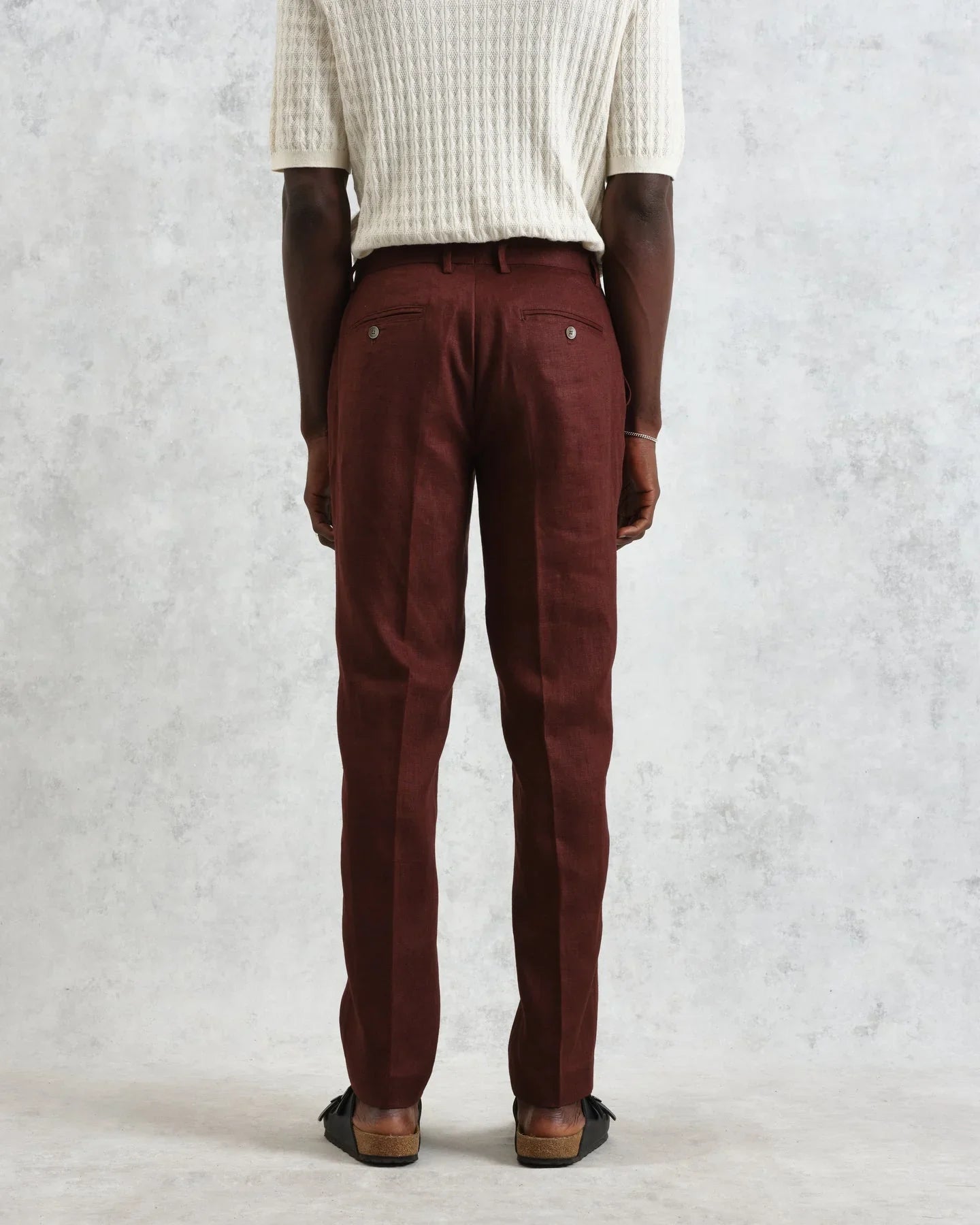 Alp Linen Smart Trouser - Merlot