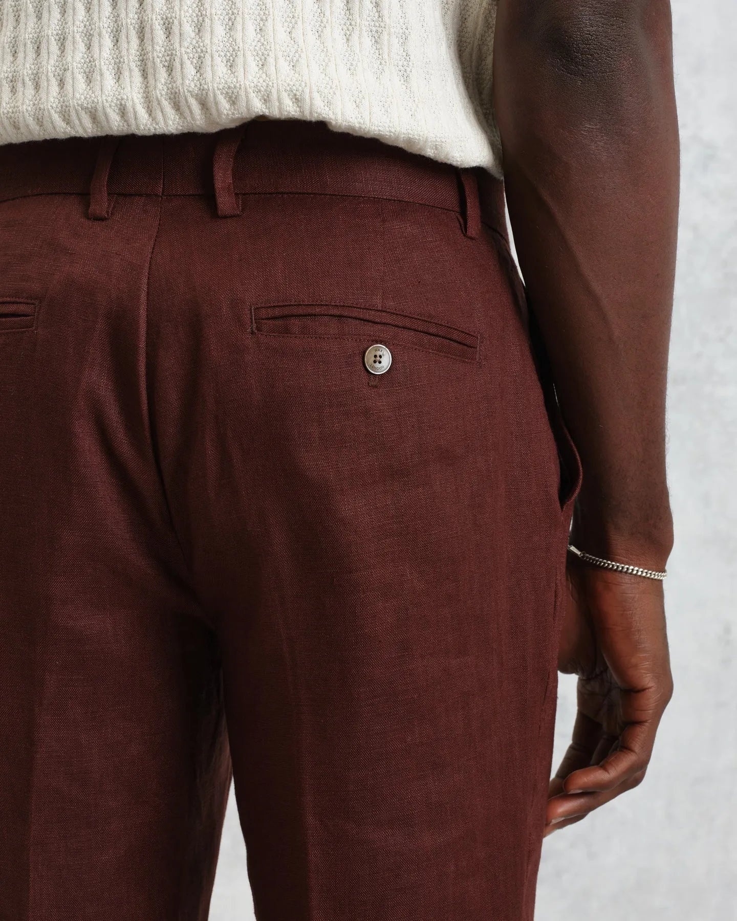 Alp Linen Smart Trouser - Merlot