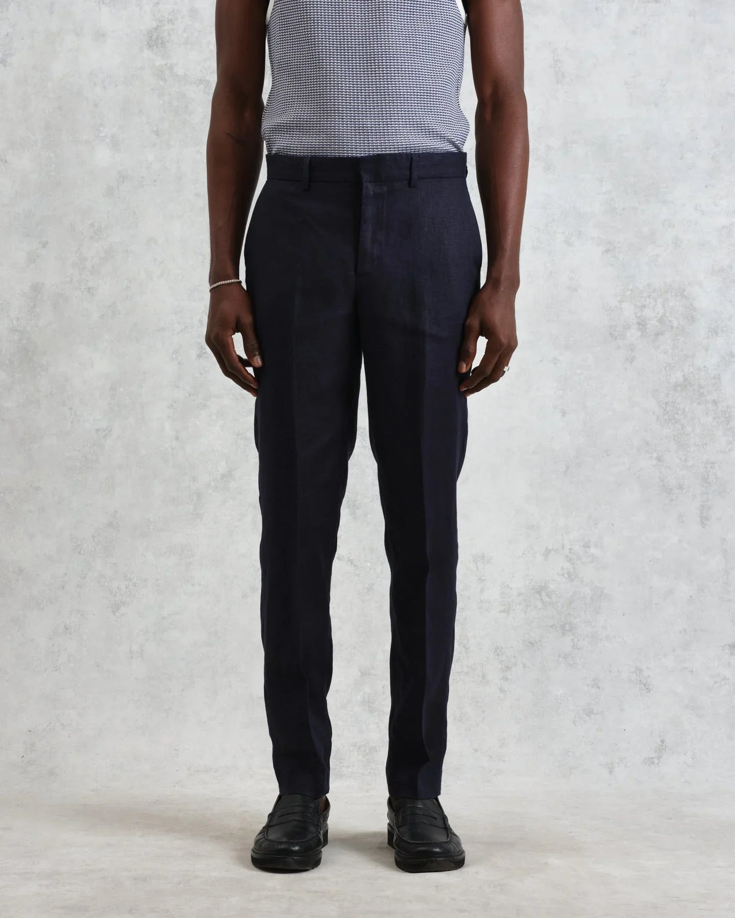 Alp Linen Smart Trouser - Midnight