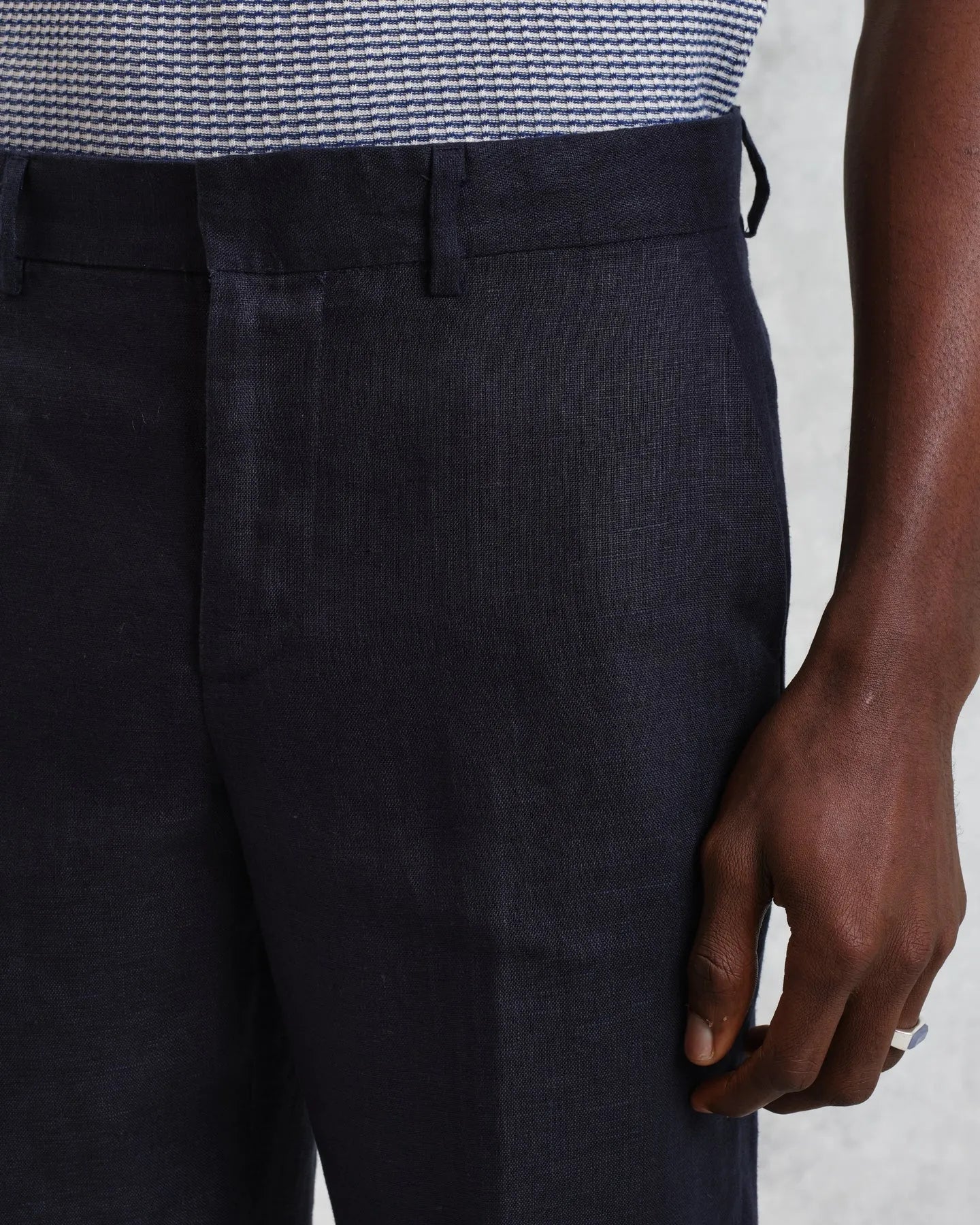 Alp Linen Smart Trouser - Midnight