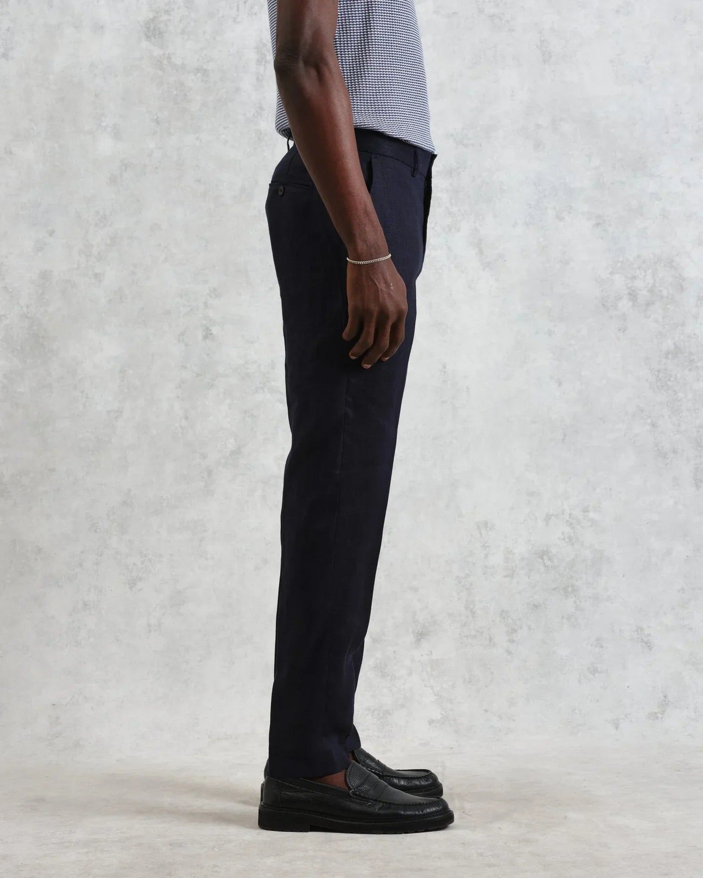 Alp Linen Smart Trouser - Midnight