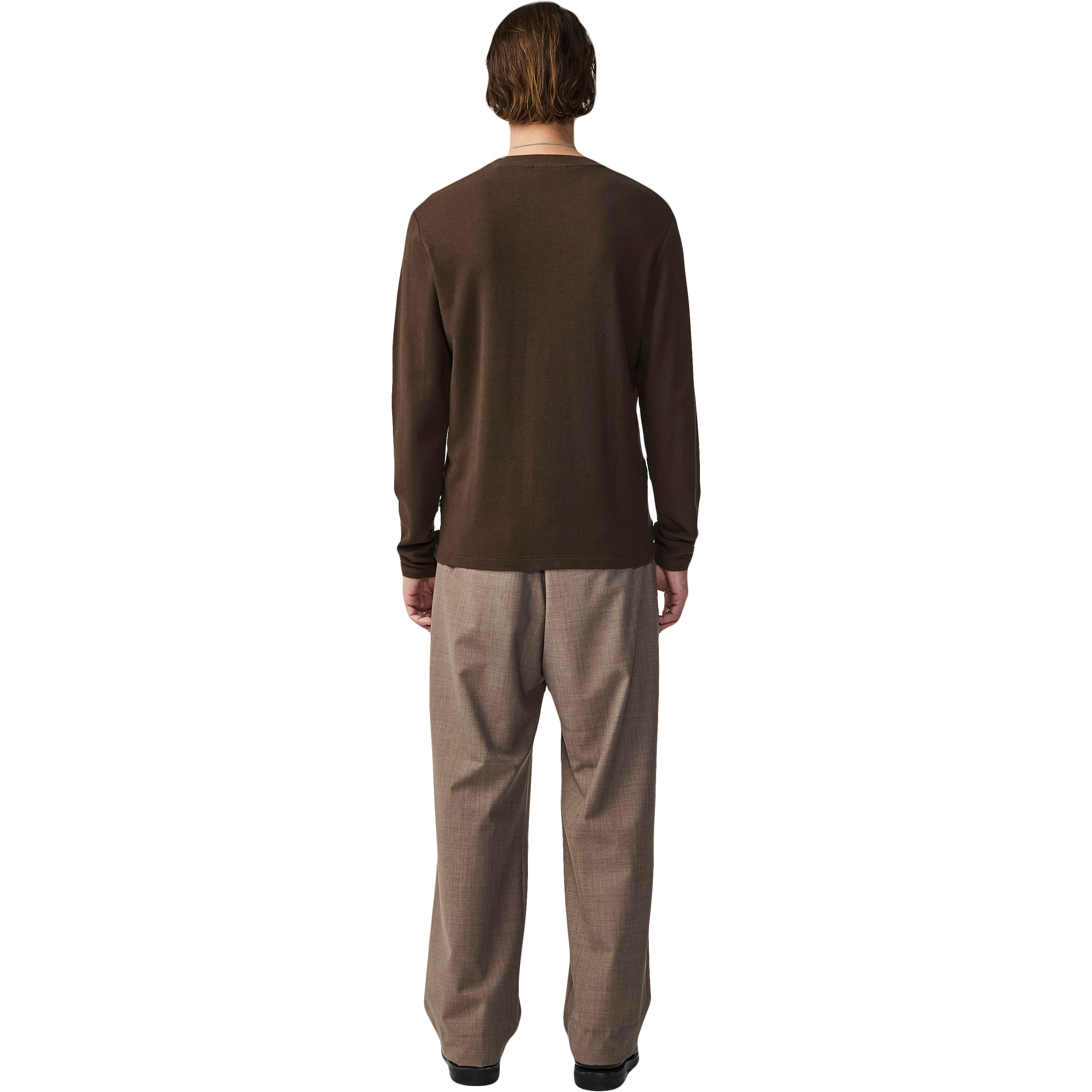 Clive Waffle Long Sleeve Tee - Demitasse