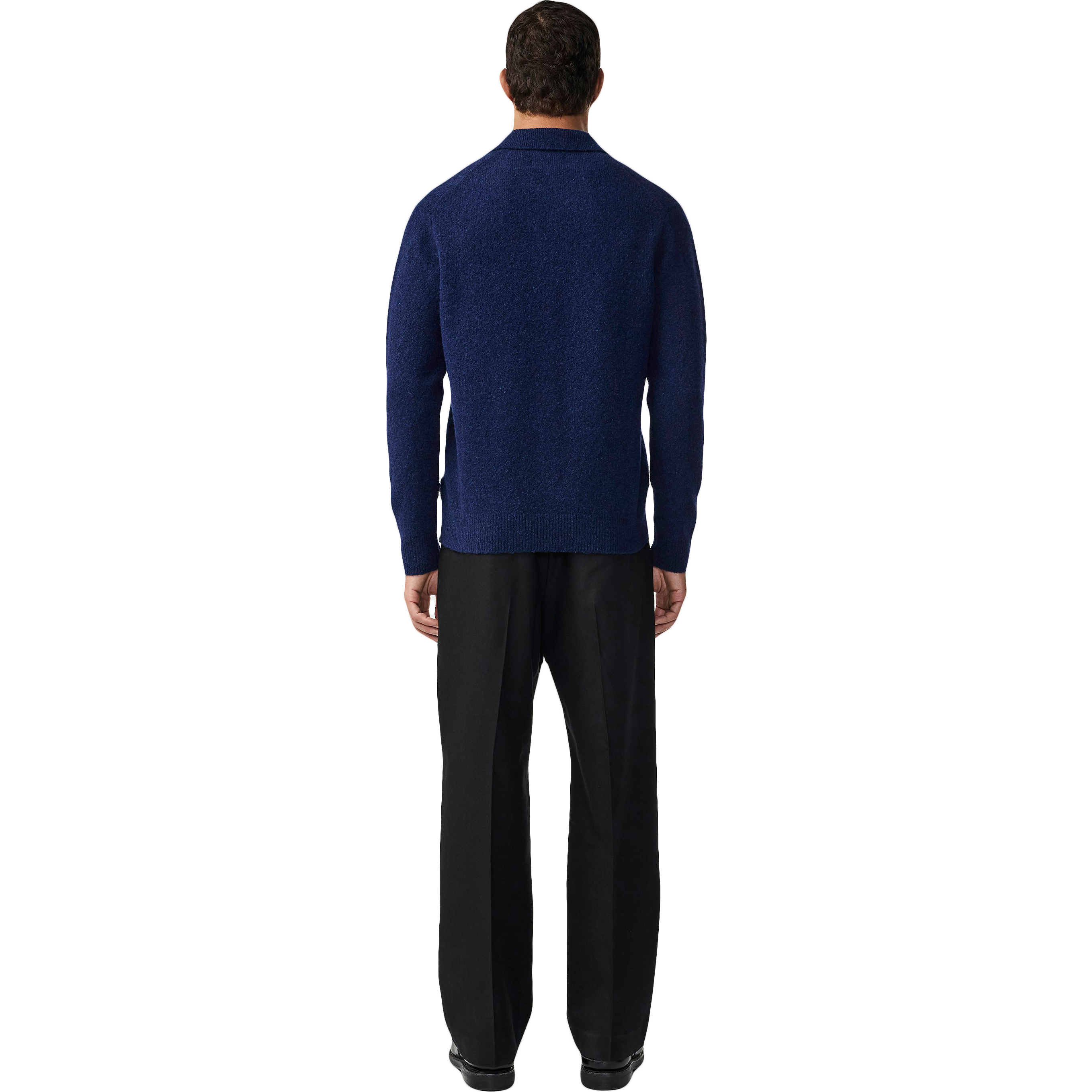 Hope Boucle Yarn Polo - Navy Blue