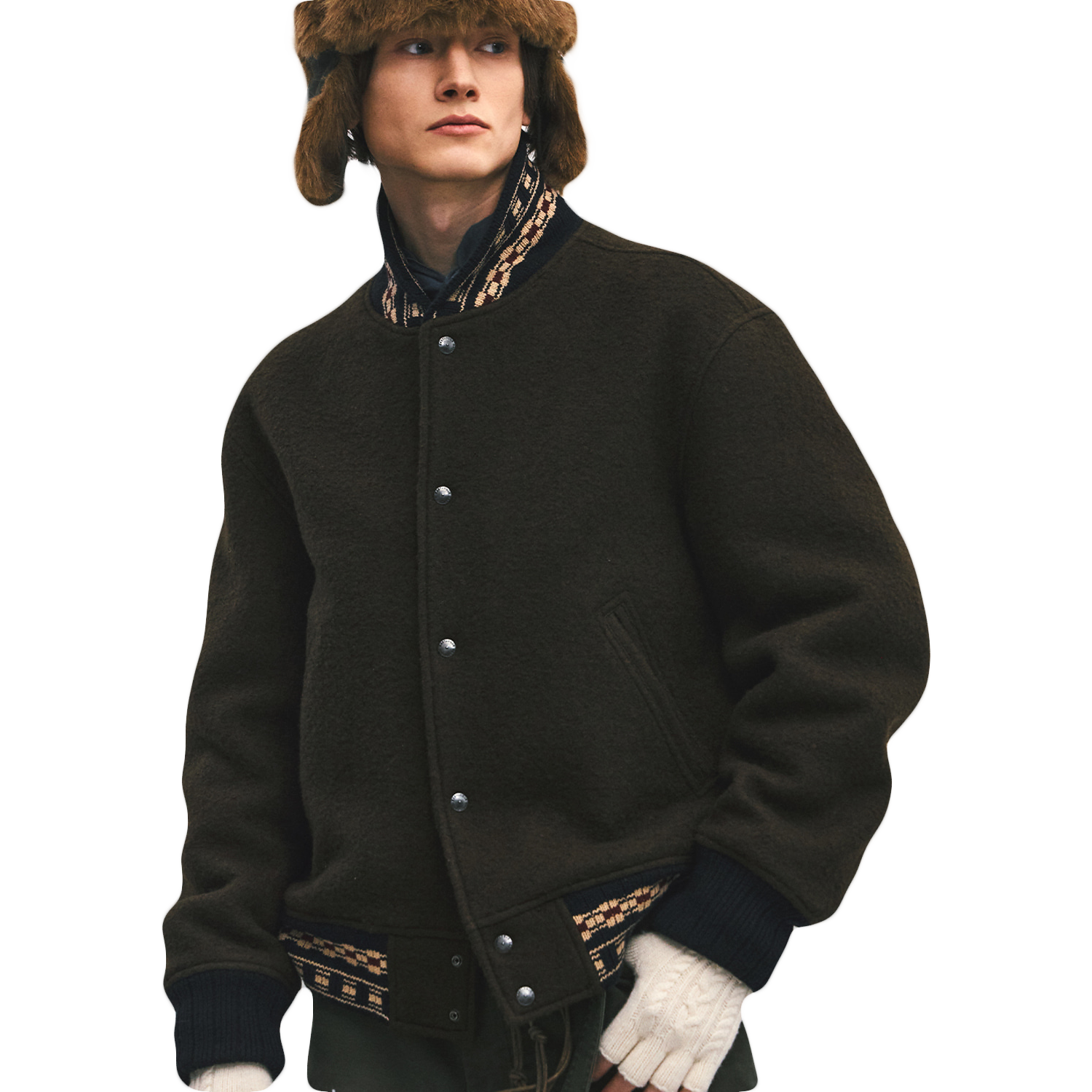 Teddy Blouson Jumper - Olive Brown