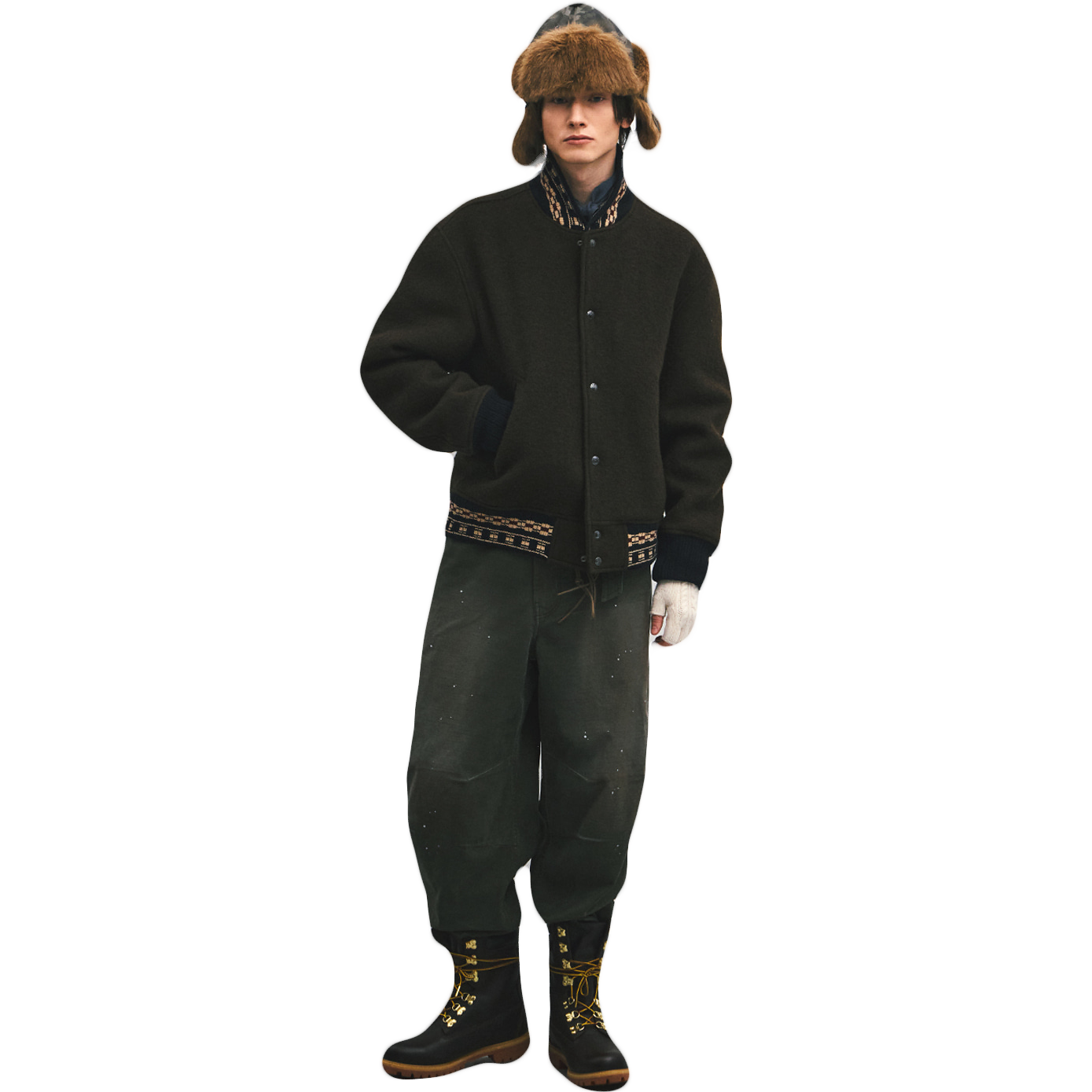 Teddy Blouson Jumper - Olive Brown