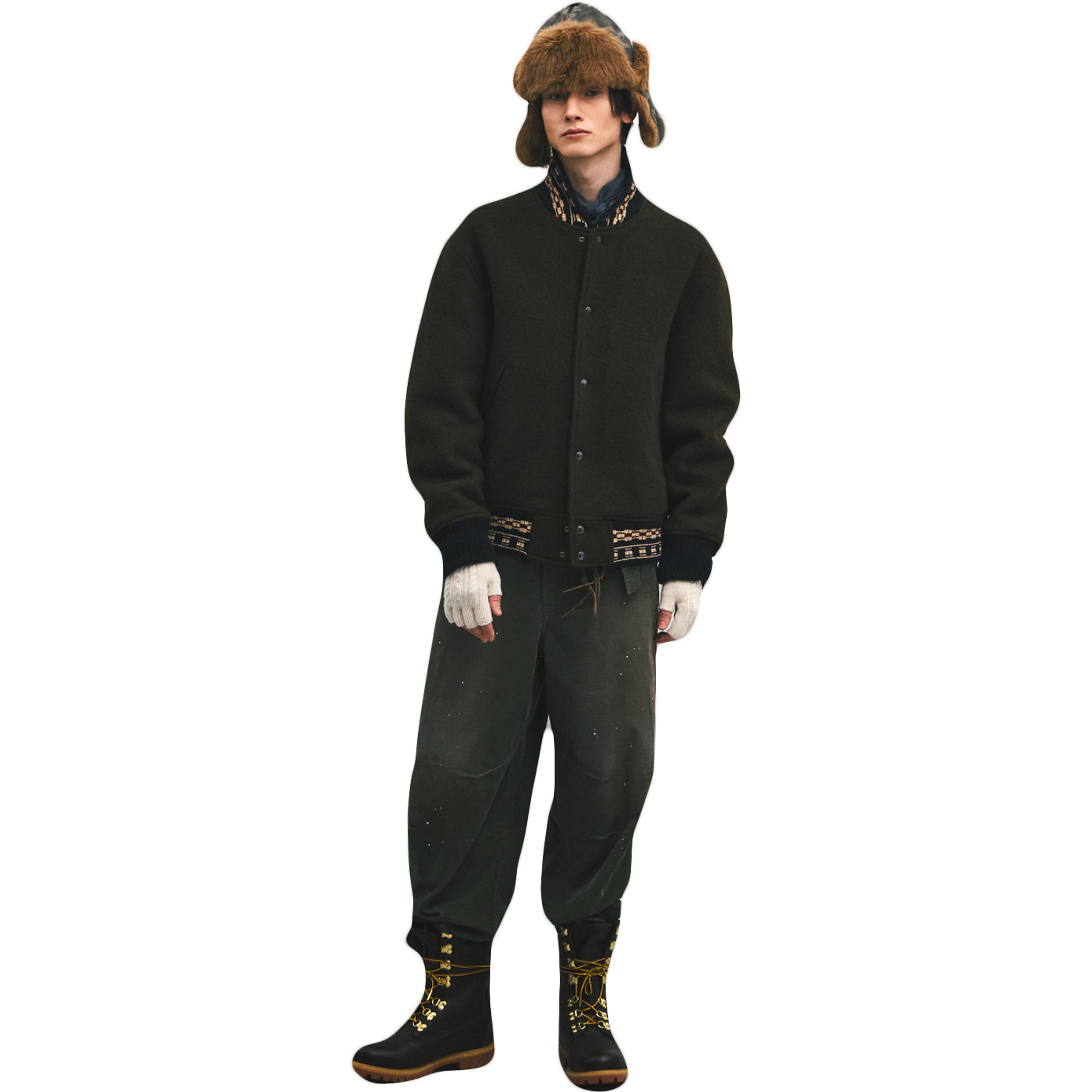 Teddy Blouson Jumper - Olive Brown