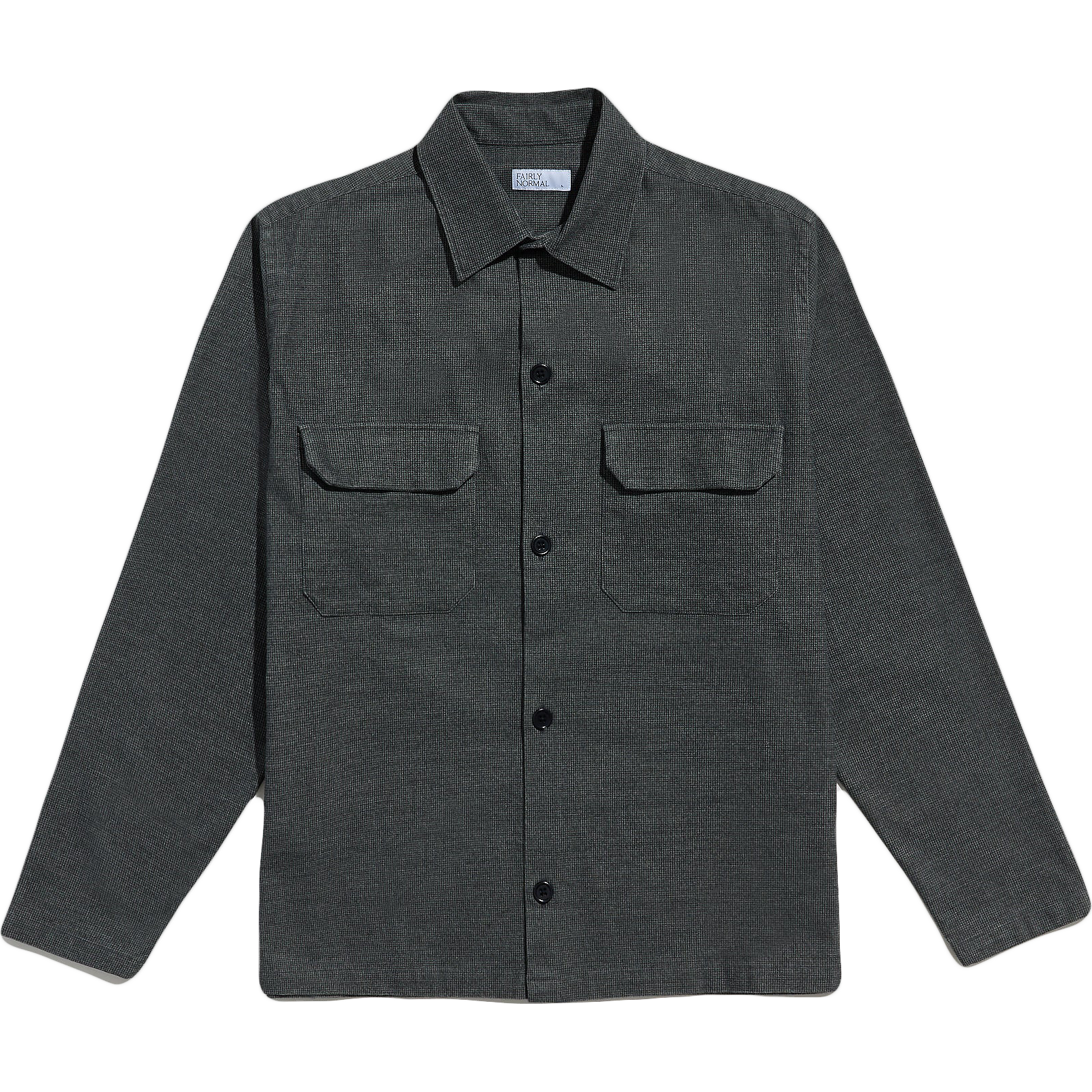 Houndstooth Overshirt - Dark Grey