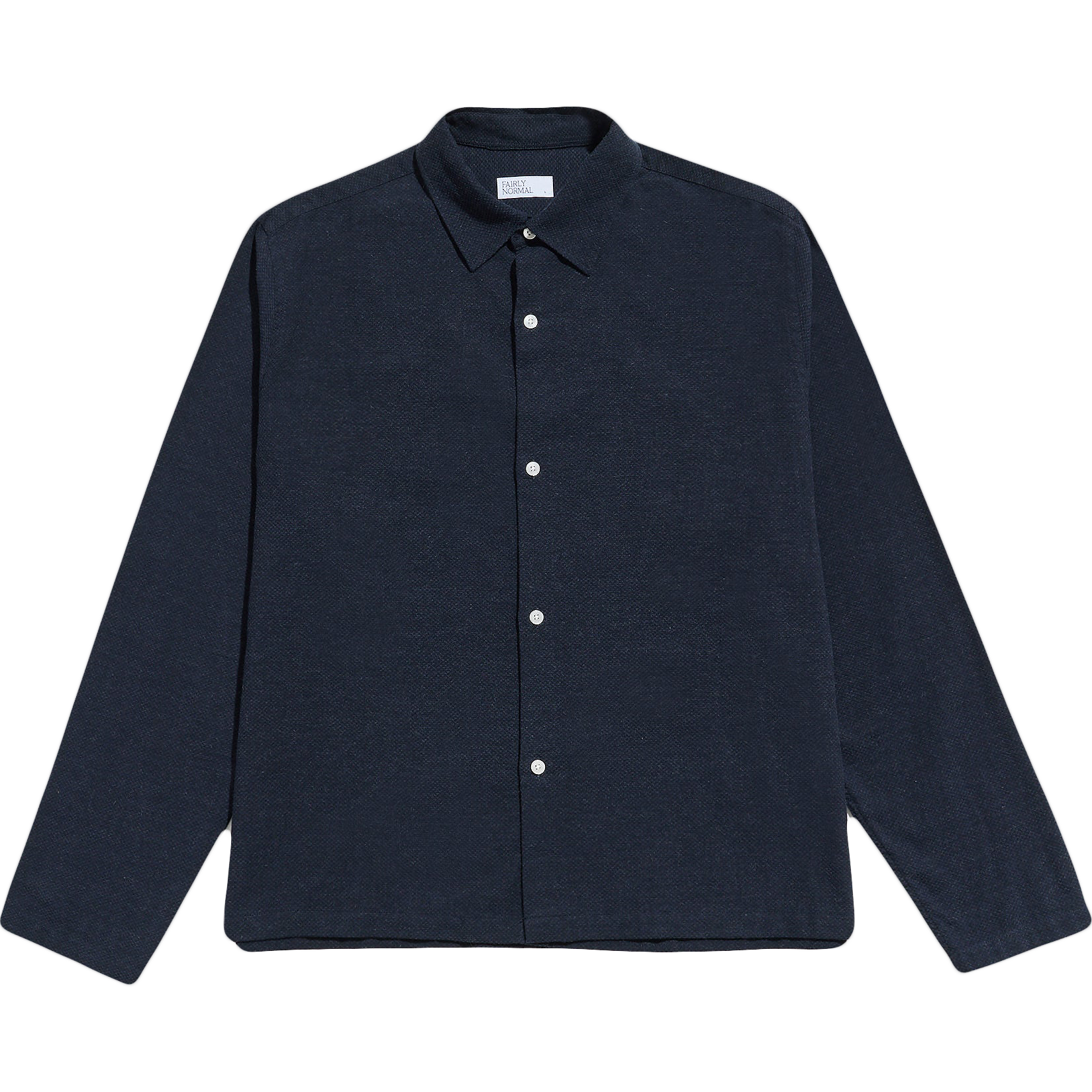 Cotton / Cashmere Box Shirt - Navy