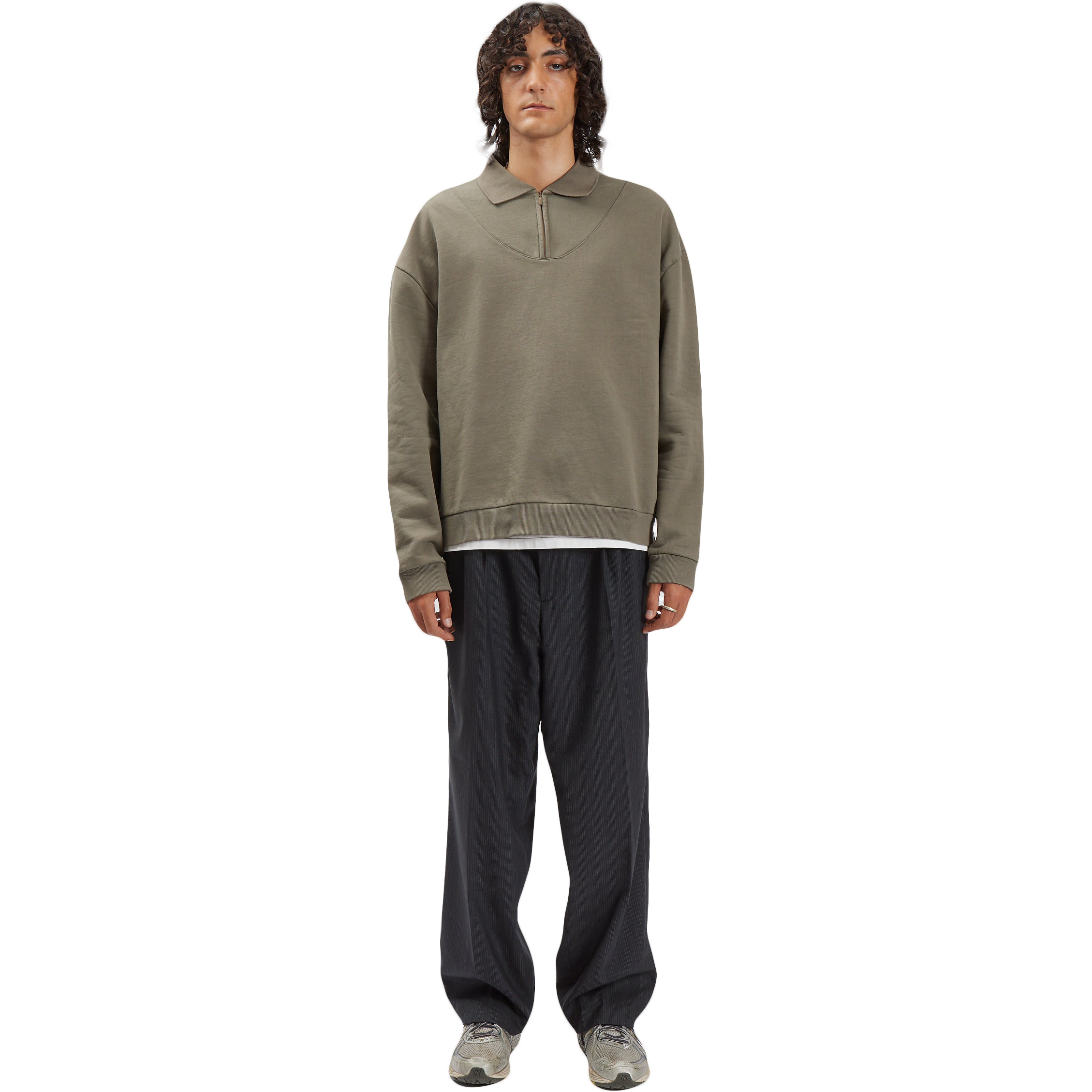 Polo Sweatshirt - Washed Taupe