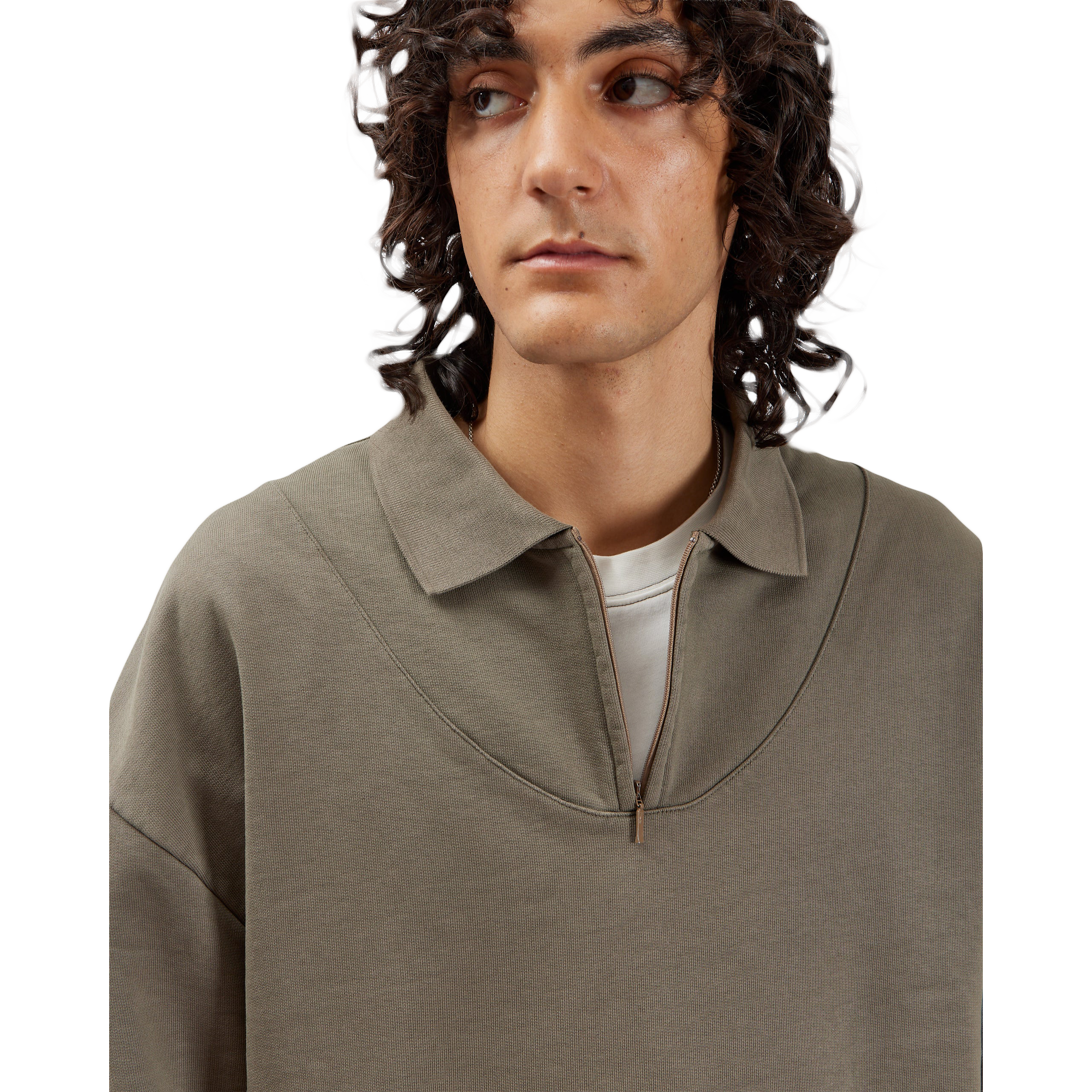 Polo Sweatshirt - Washed Taupe