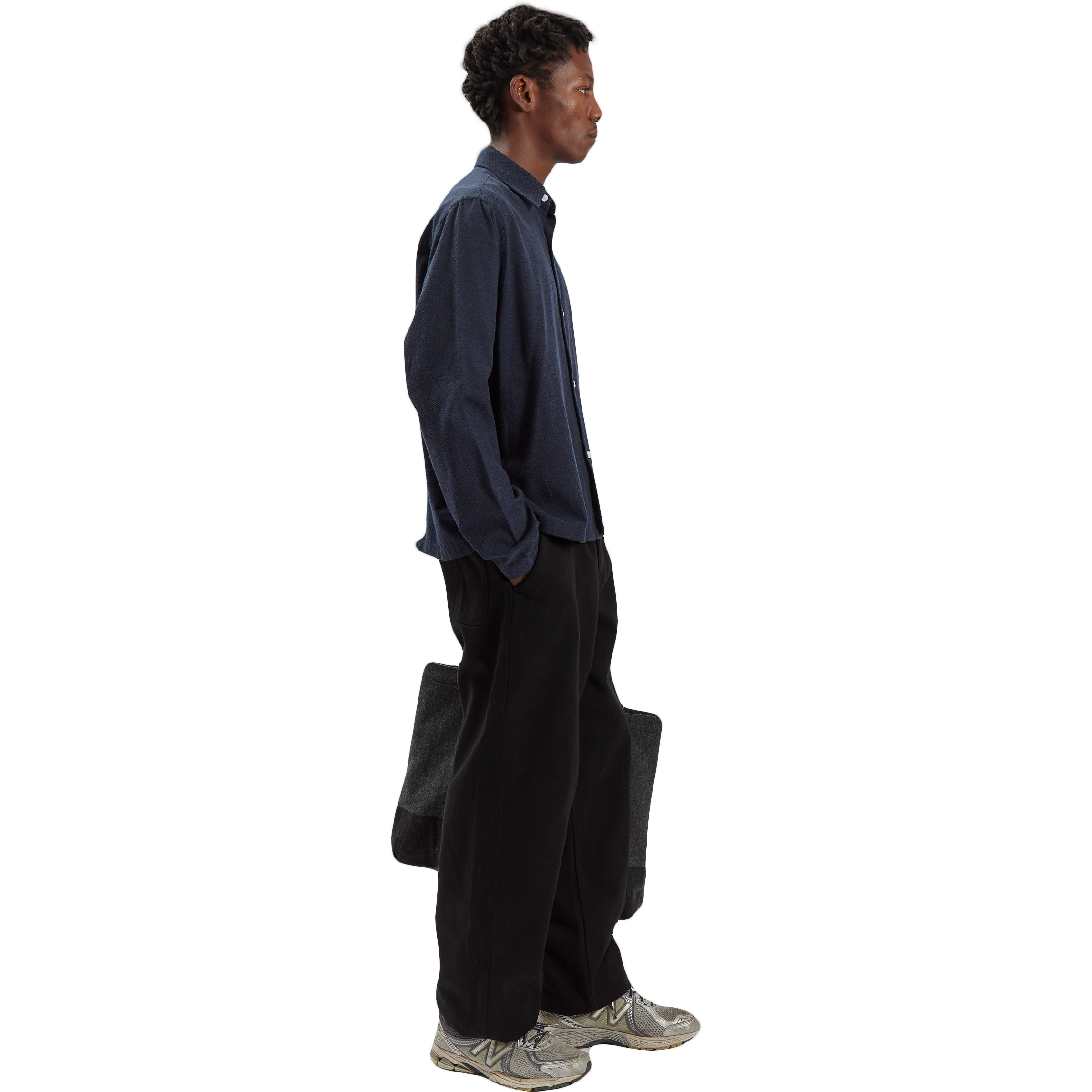 Cotton / Cashmere Box Shirt - Navy