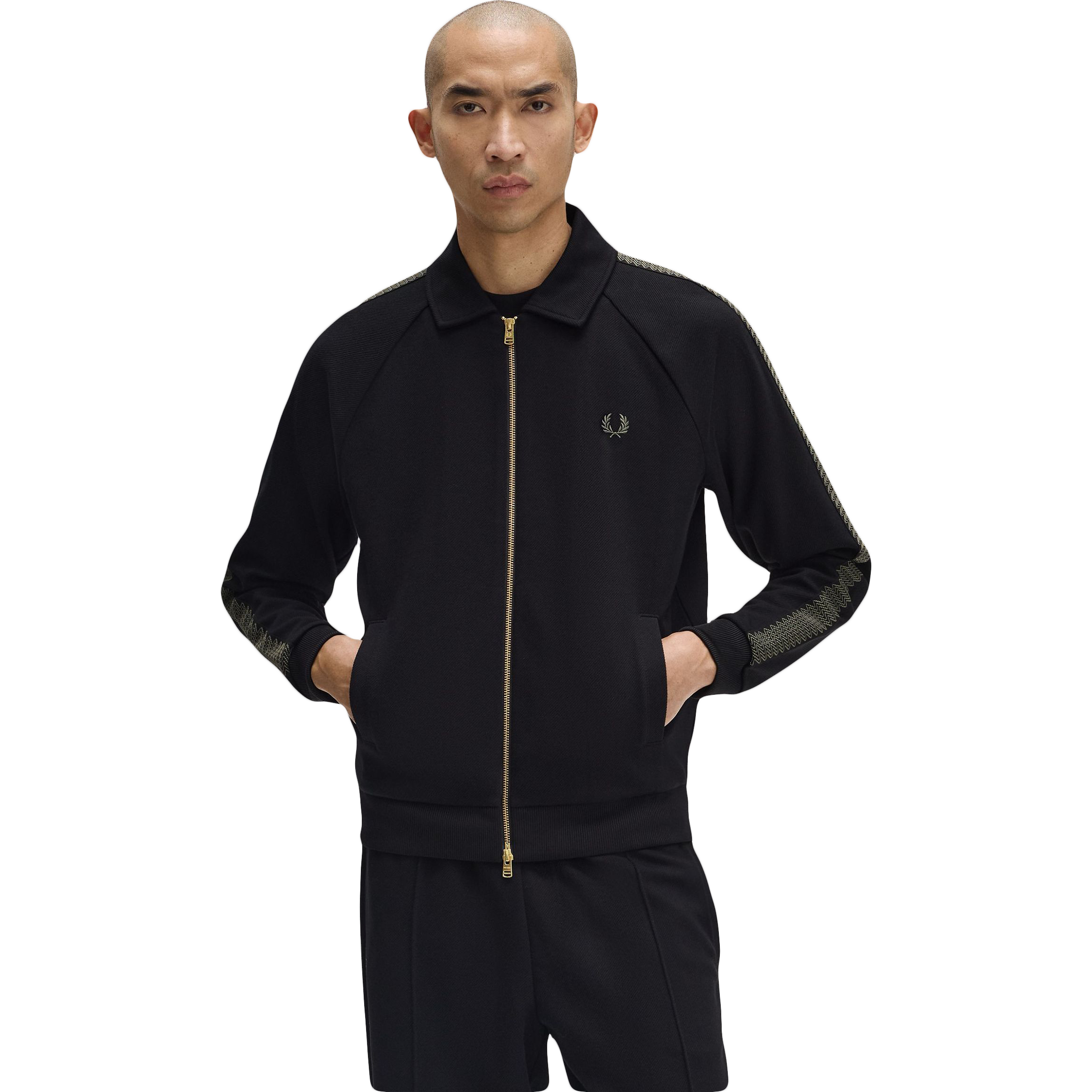 Tennis Grip Taped Track Jacket - Black