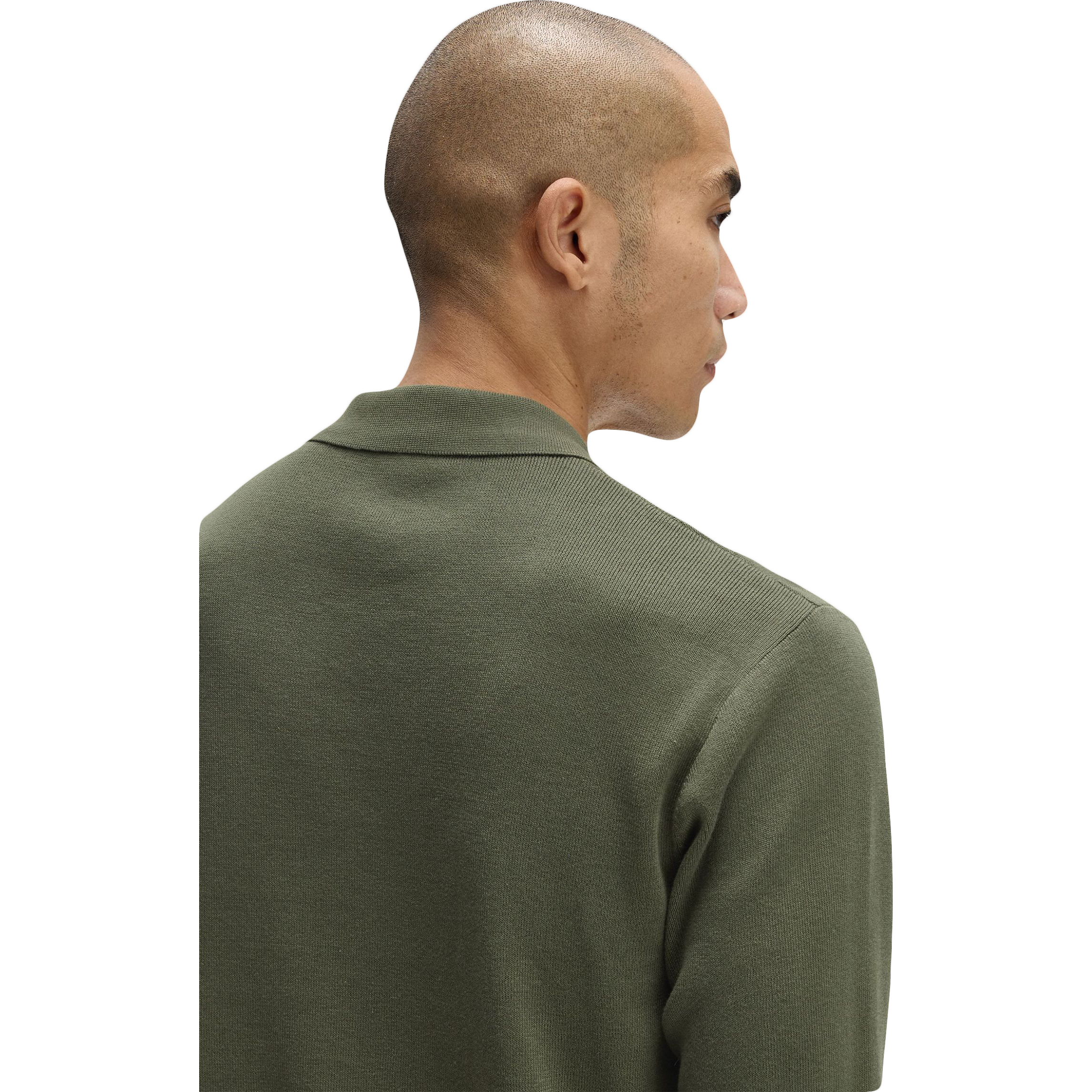 Button Through Knitted Shirt - Laurel Wreath Green