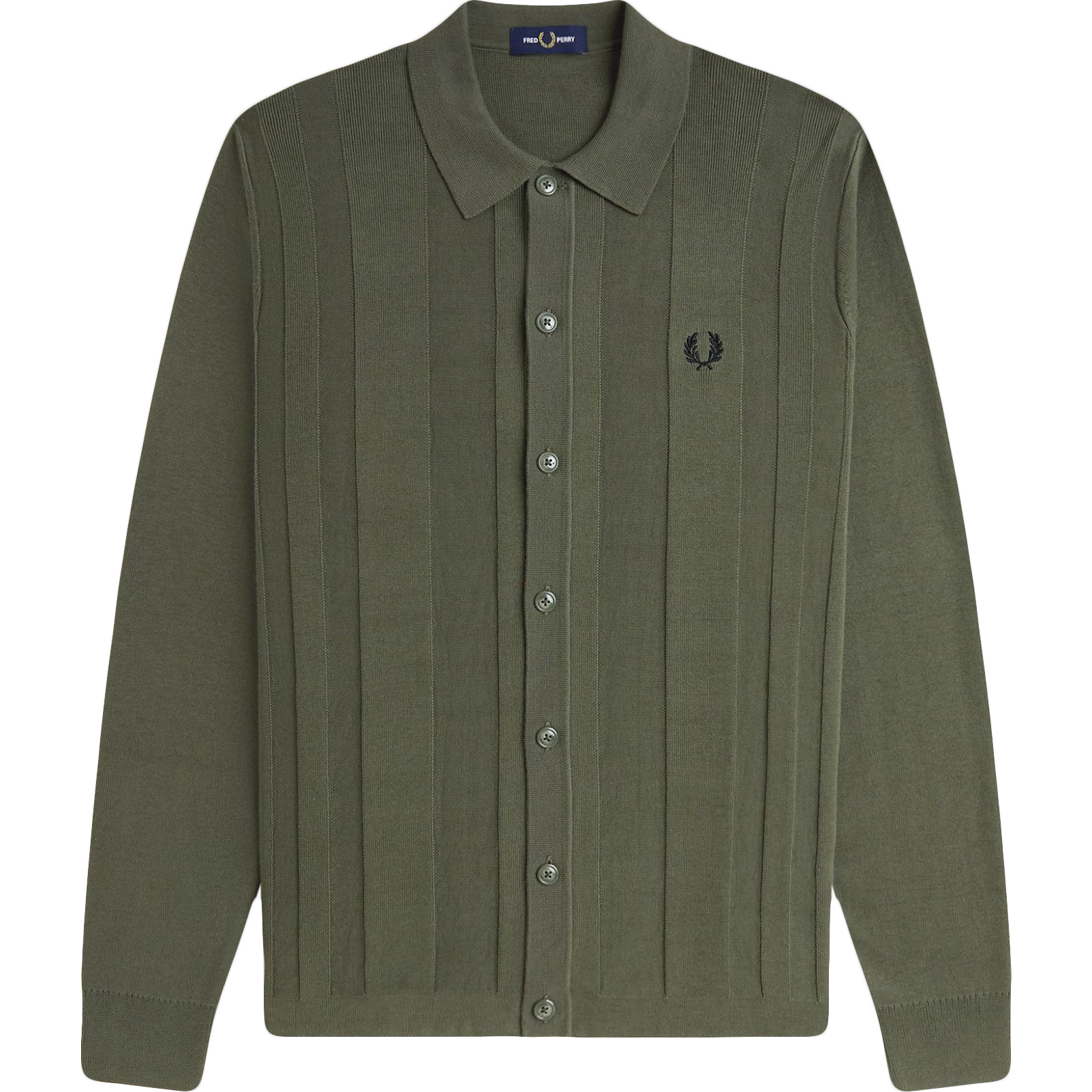 Button Through Knitted Shirt - Laurel Wreath Green