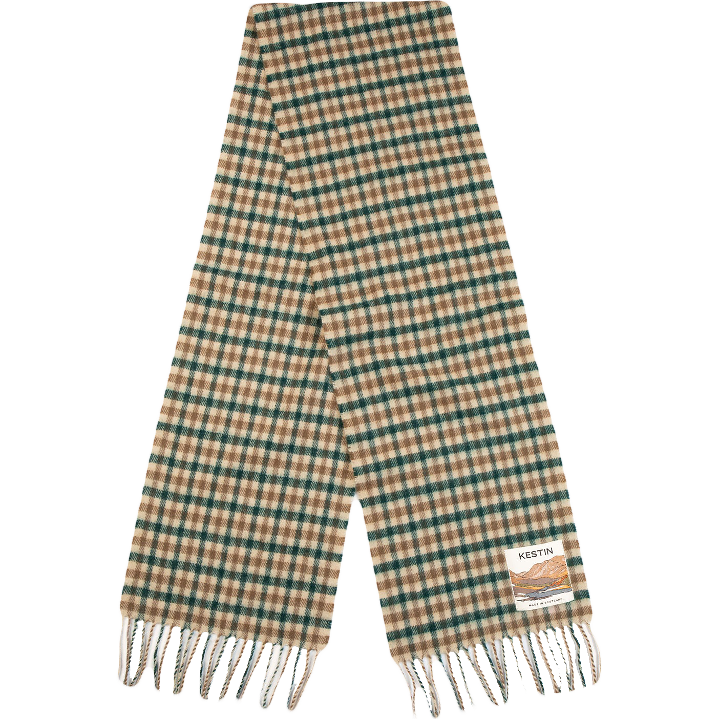 Selkirk Scarf - Pine / Tan Lambswool