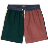 Cord Patchwork Shorts - Green / Burgundy