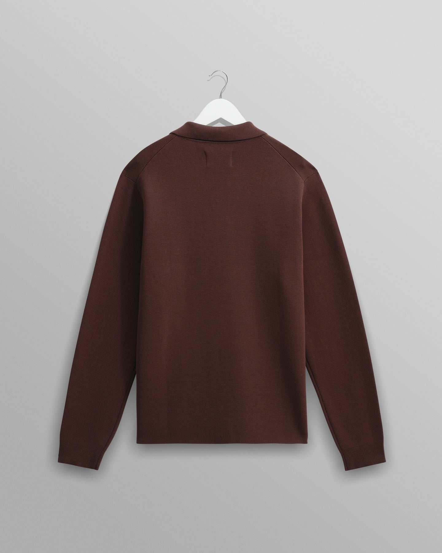 Carter Open Collar Knit Polo - Brown