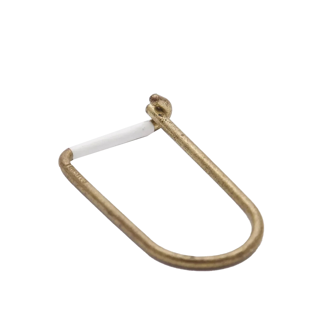 Brass Wilson Keyring - White