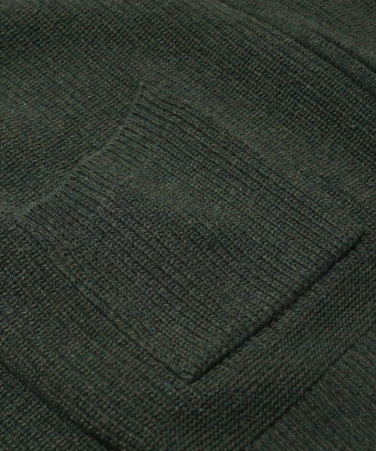 Wool Deck Zip Up Cardigan - Forest Green