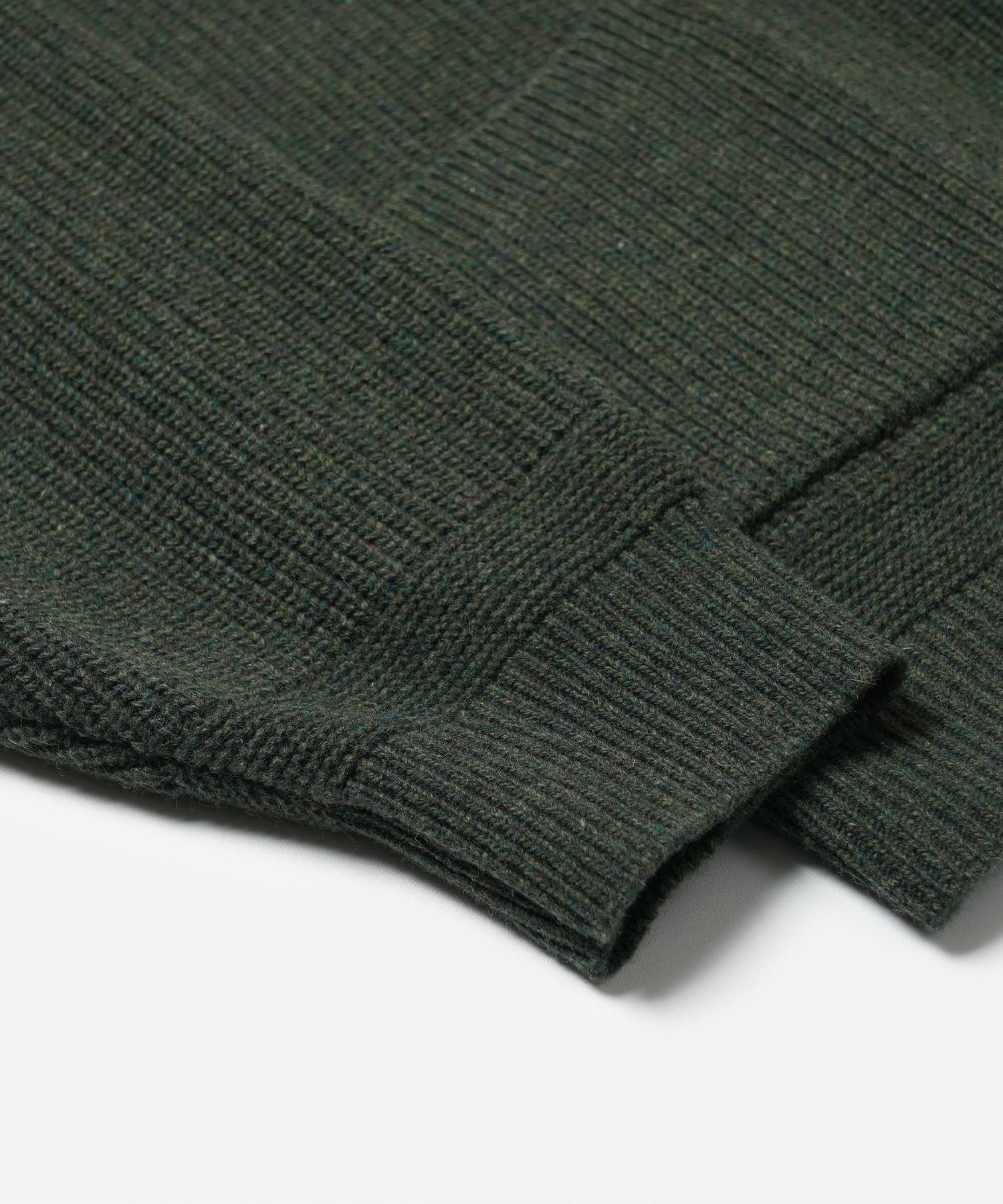 Wool Deck Zip Up Cardigan - Forest Green