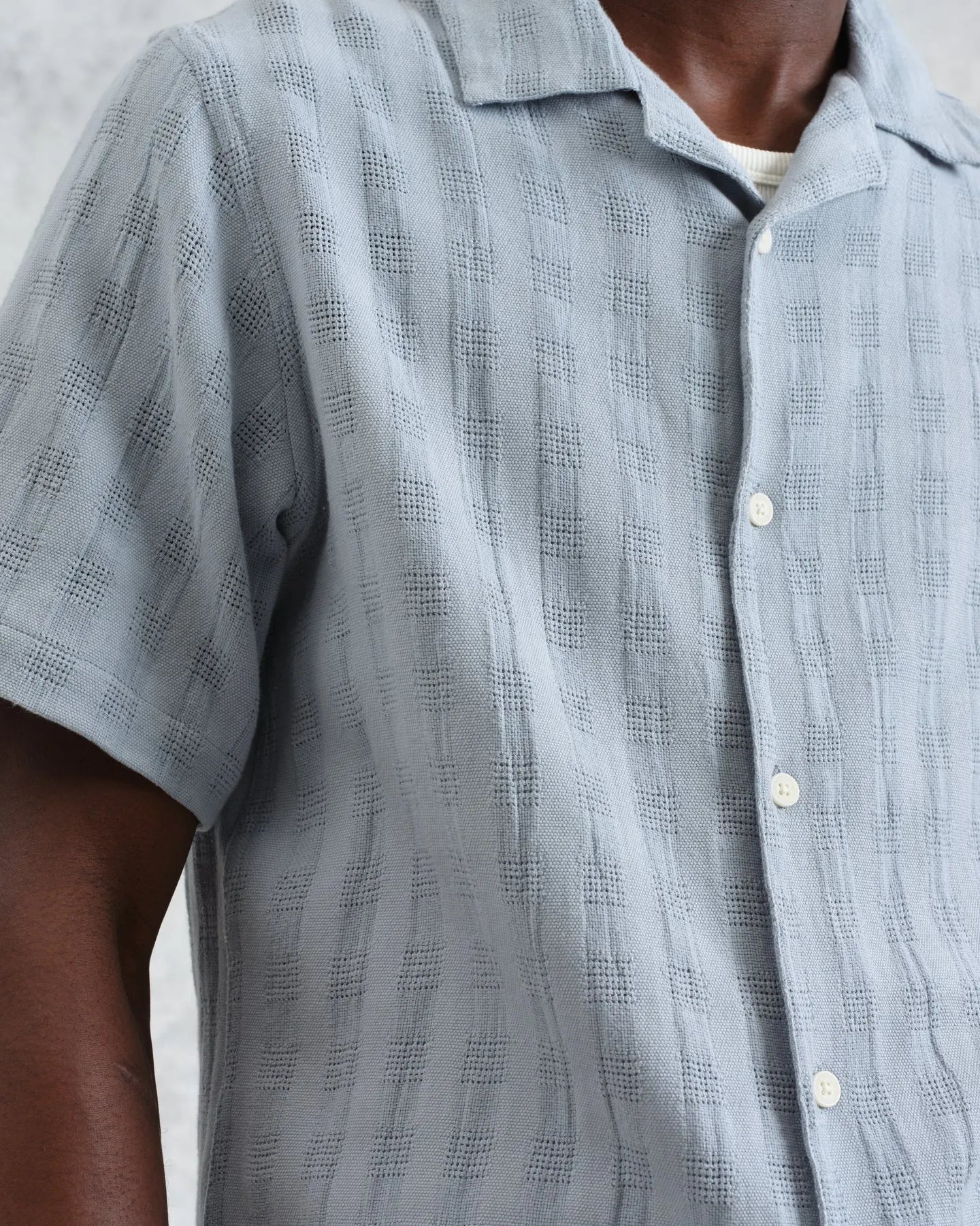Didcot Open Weave Shirt - Pale Blue