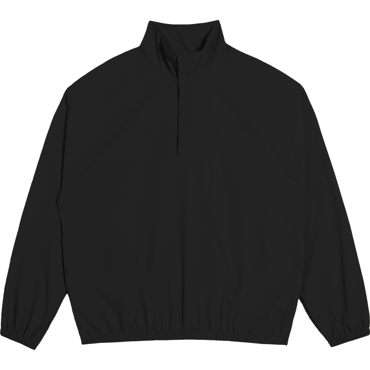 Bather UV Stretch Pullover in Black, front flat lay