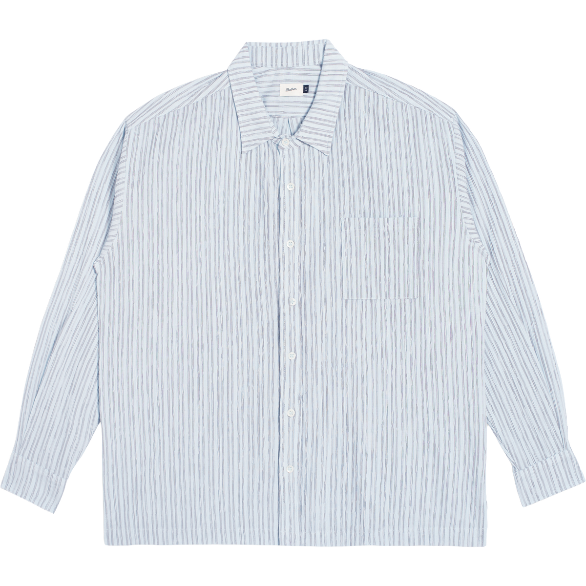 Bather Crepe Leisure Shirt in Heron, front flat lay