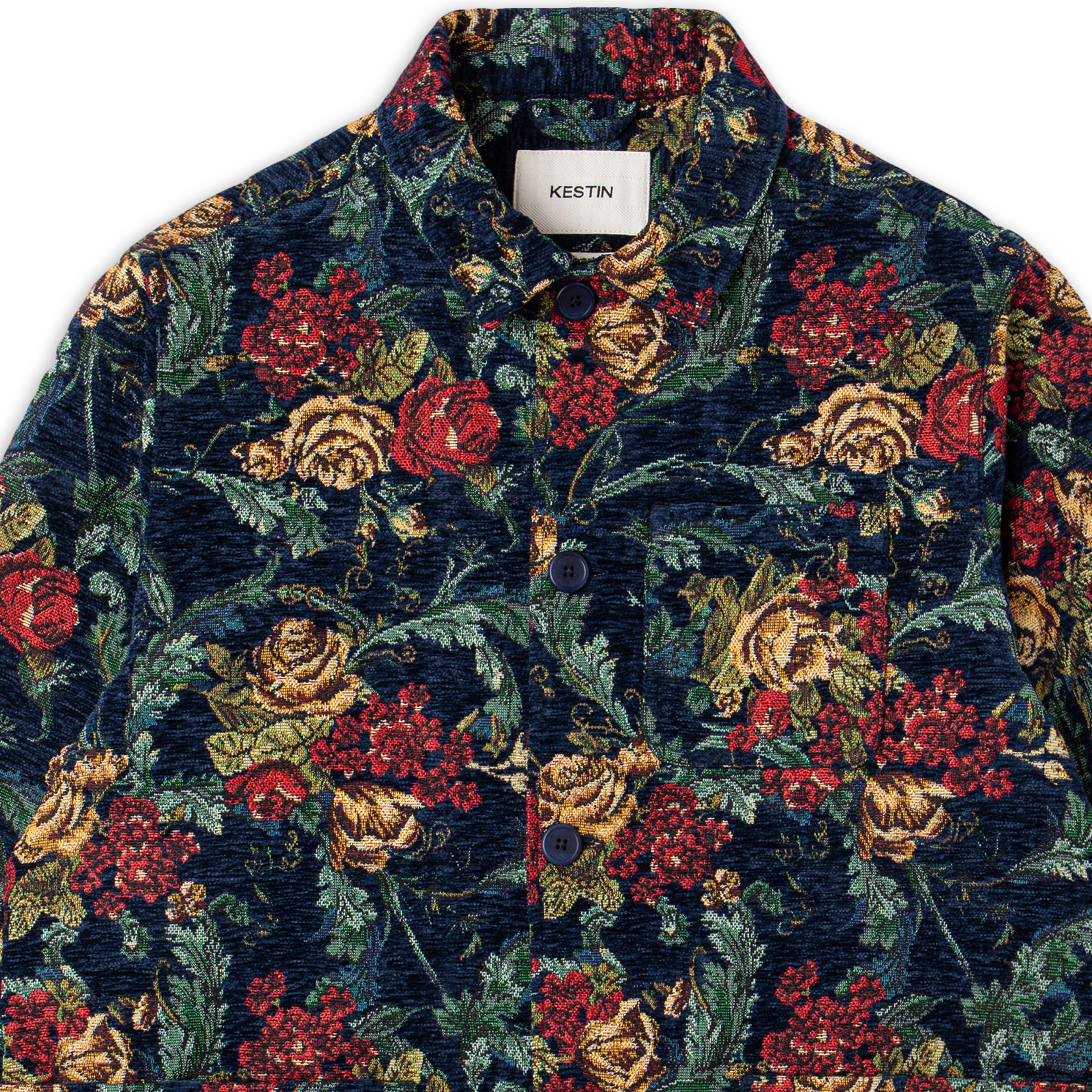 Ormiston Jacket - Navy Floral Jacquard