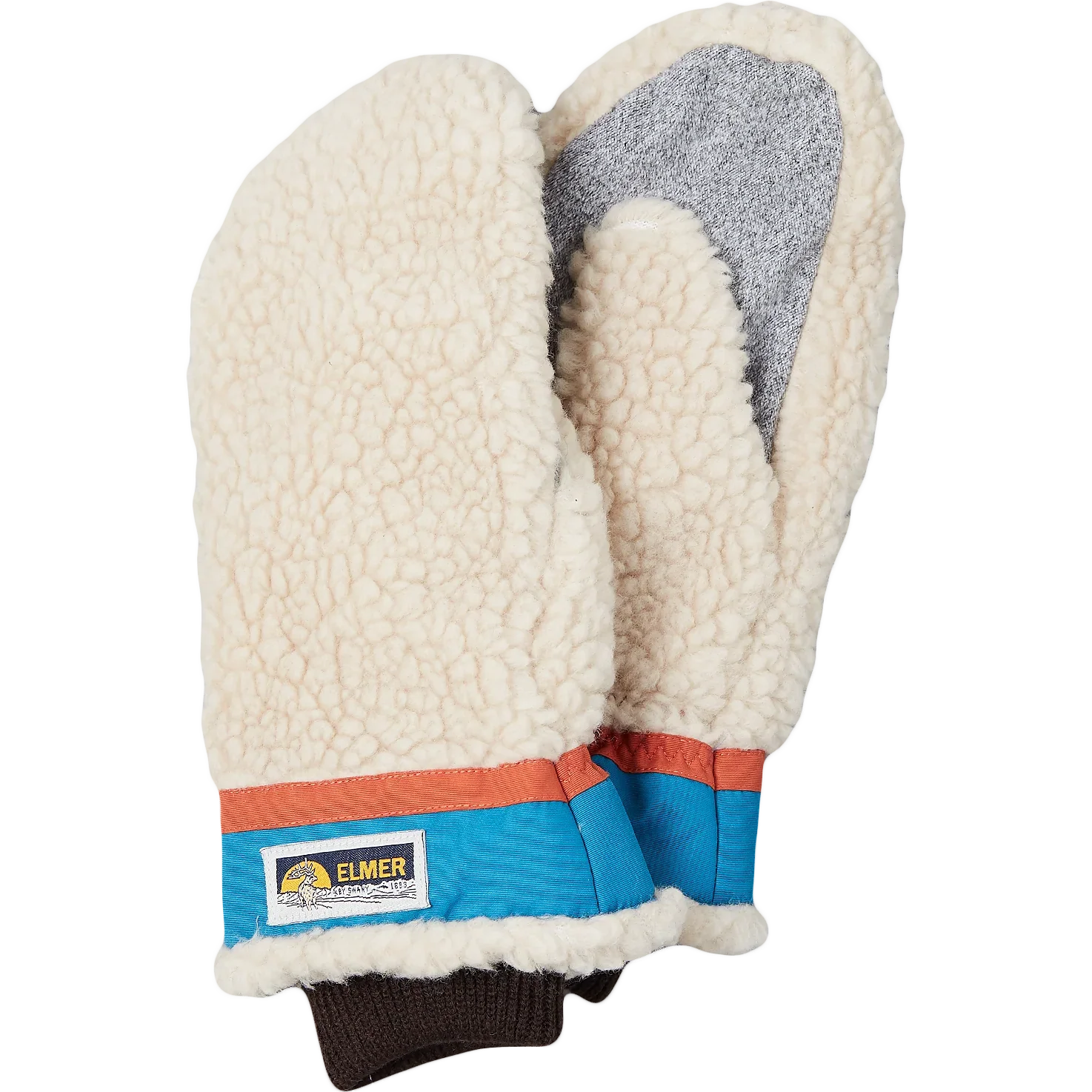 Teddy Fleece Mitten - Beige / Blue