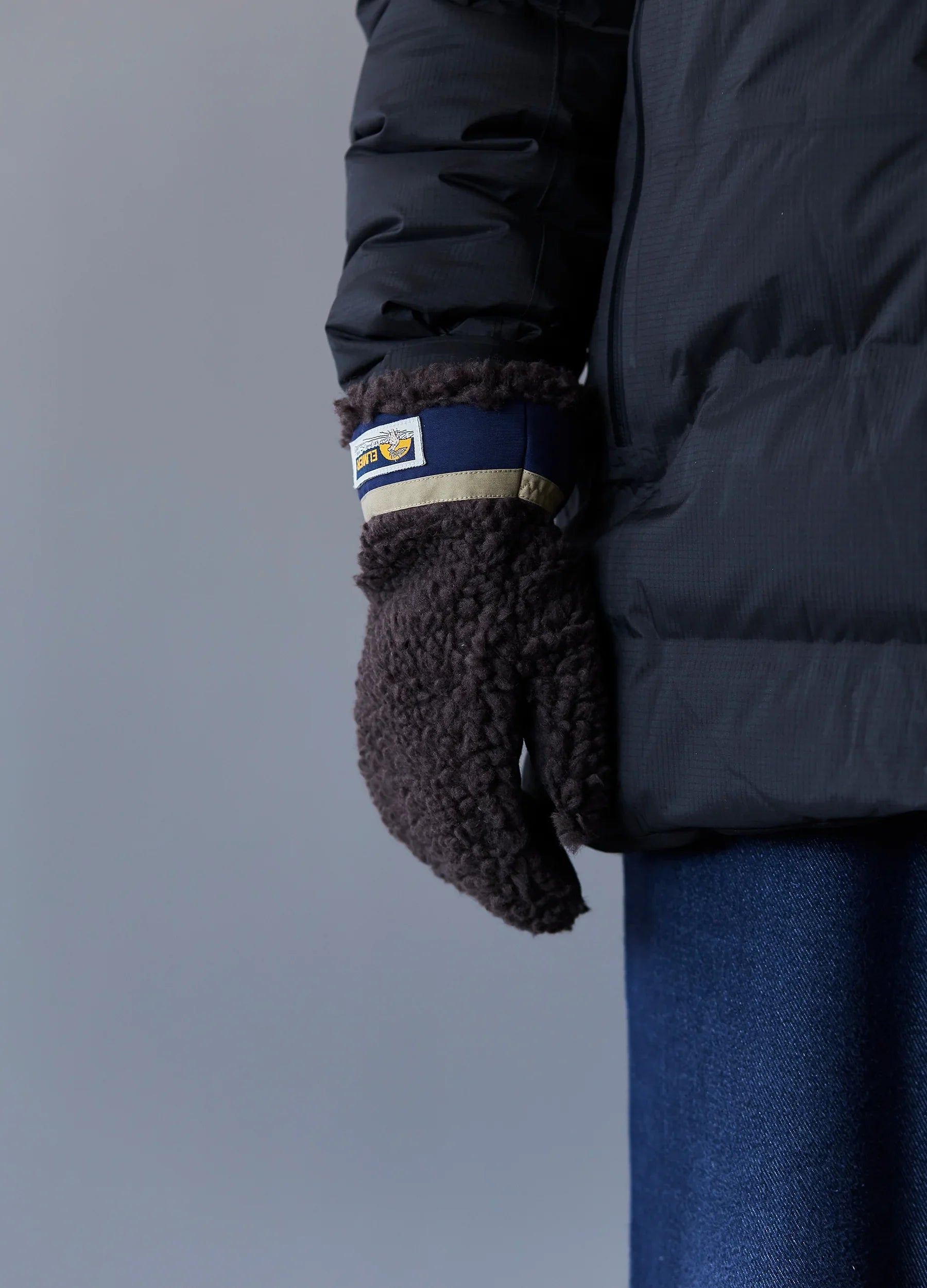 Teddy Fleece Mitten - Brown