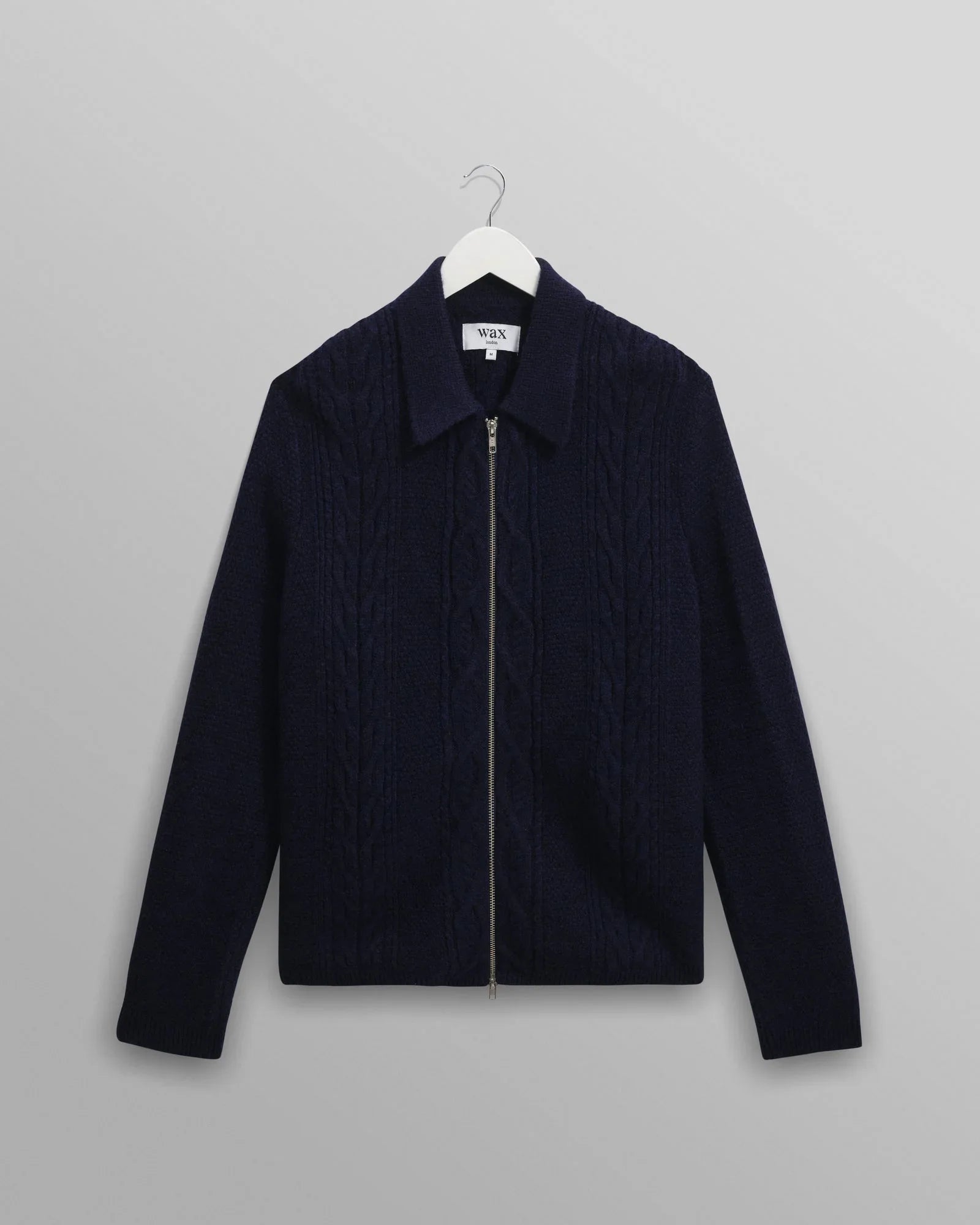 Friar Zip Knit Cable Jacket - Navy