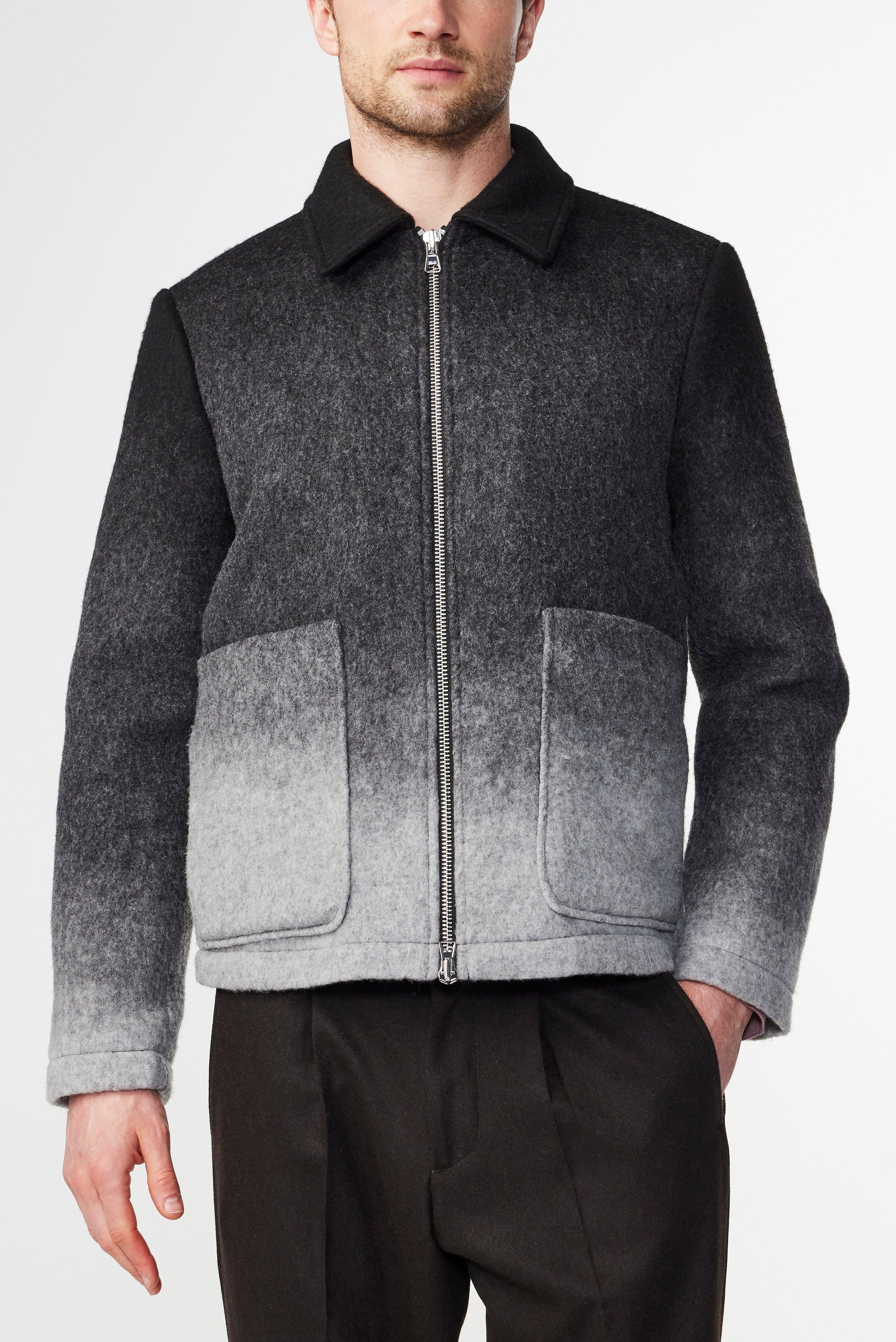 Gael Wool Blend Jacket - Light Grey Multi