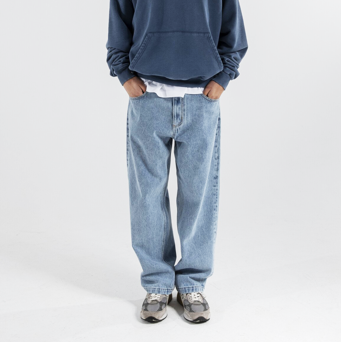 Wide Leg Jeans - Stone Wash