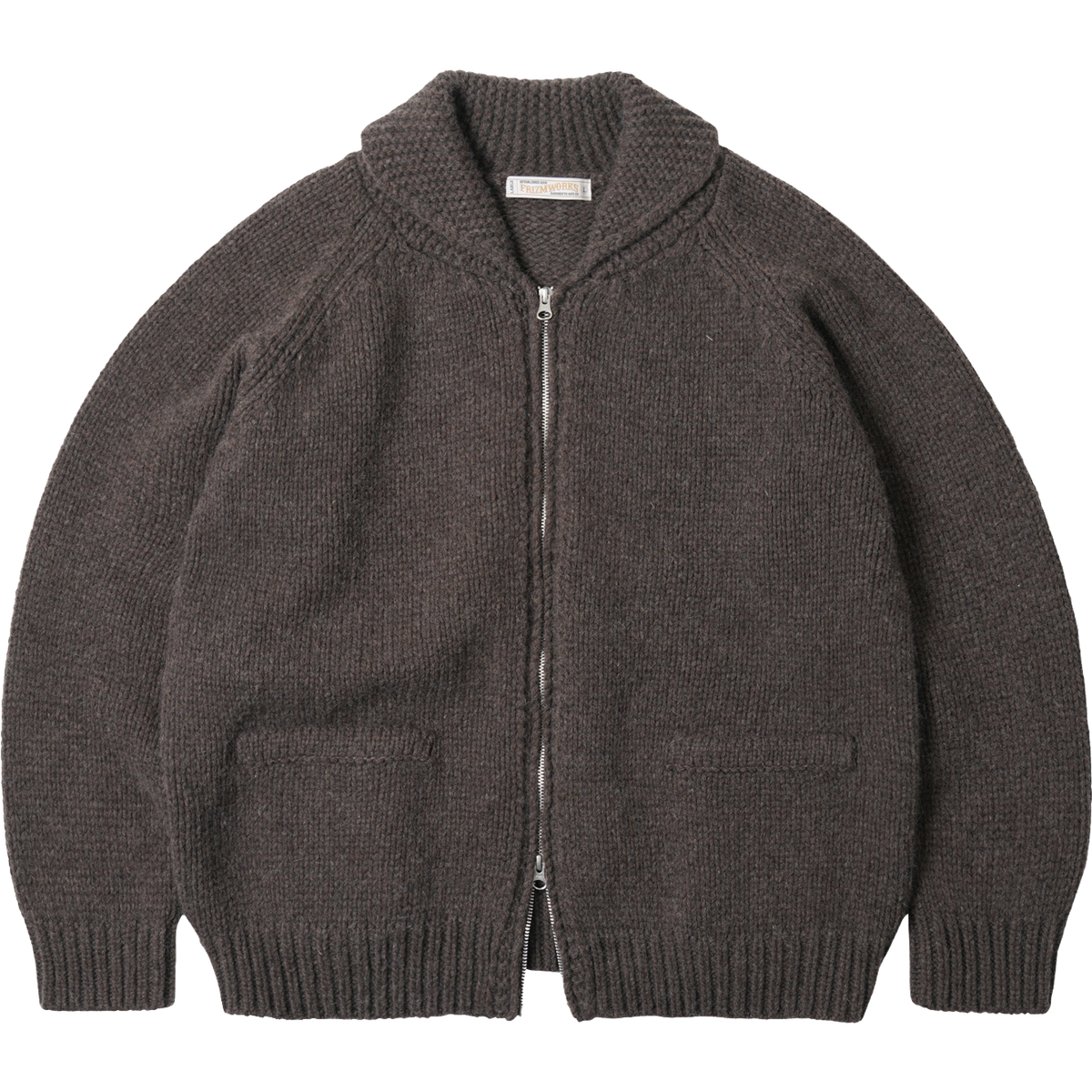 Heavy Cowichan Zip Cardigan - Sephia