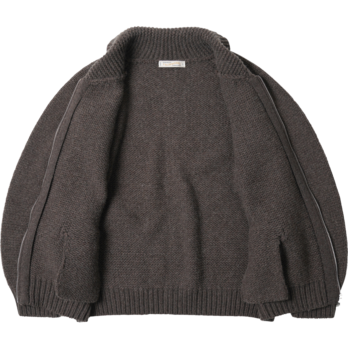 Heavy Cowichan Zip Cardigan - Sephia