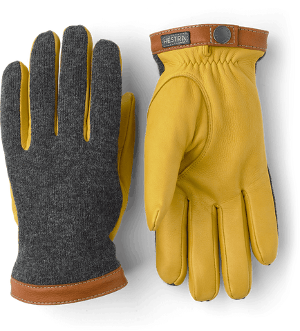 Tricot Merino Wool Deerskin Gloves - Yellow