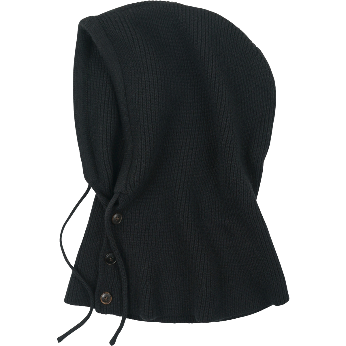 Merino Wool Knit Balaclava - Black