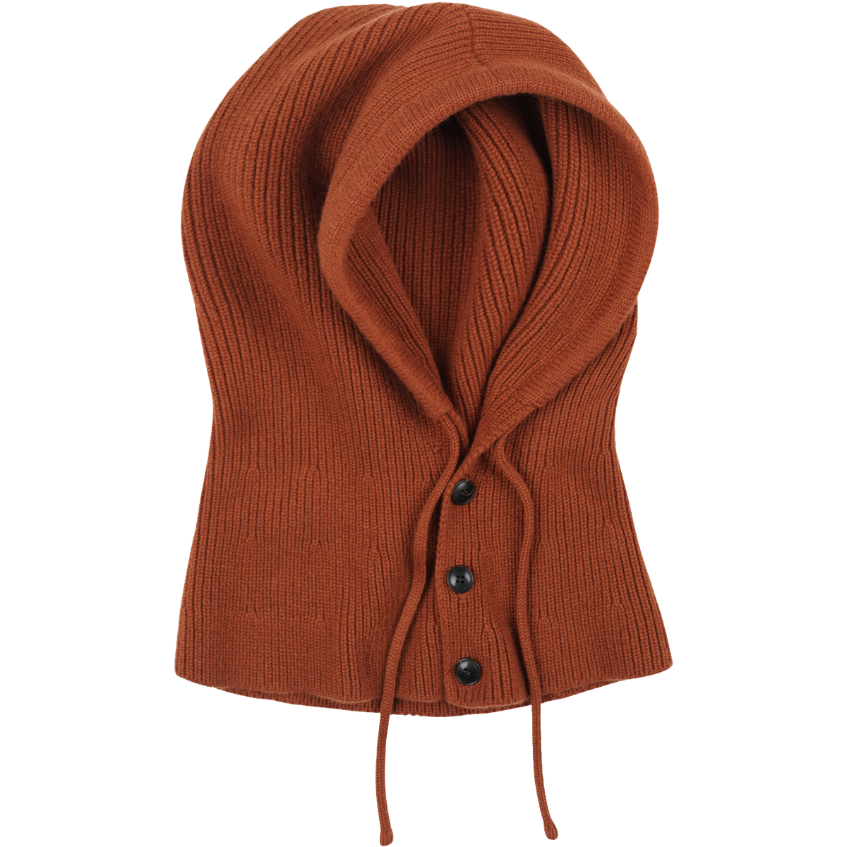 Merino Wool Knit Balaclava - Brick